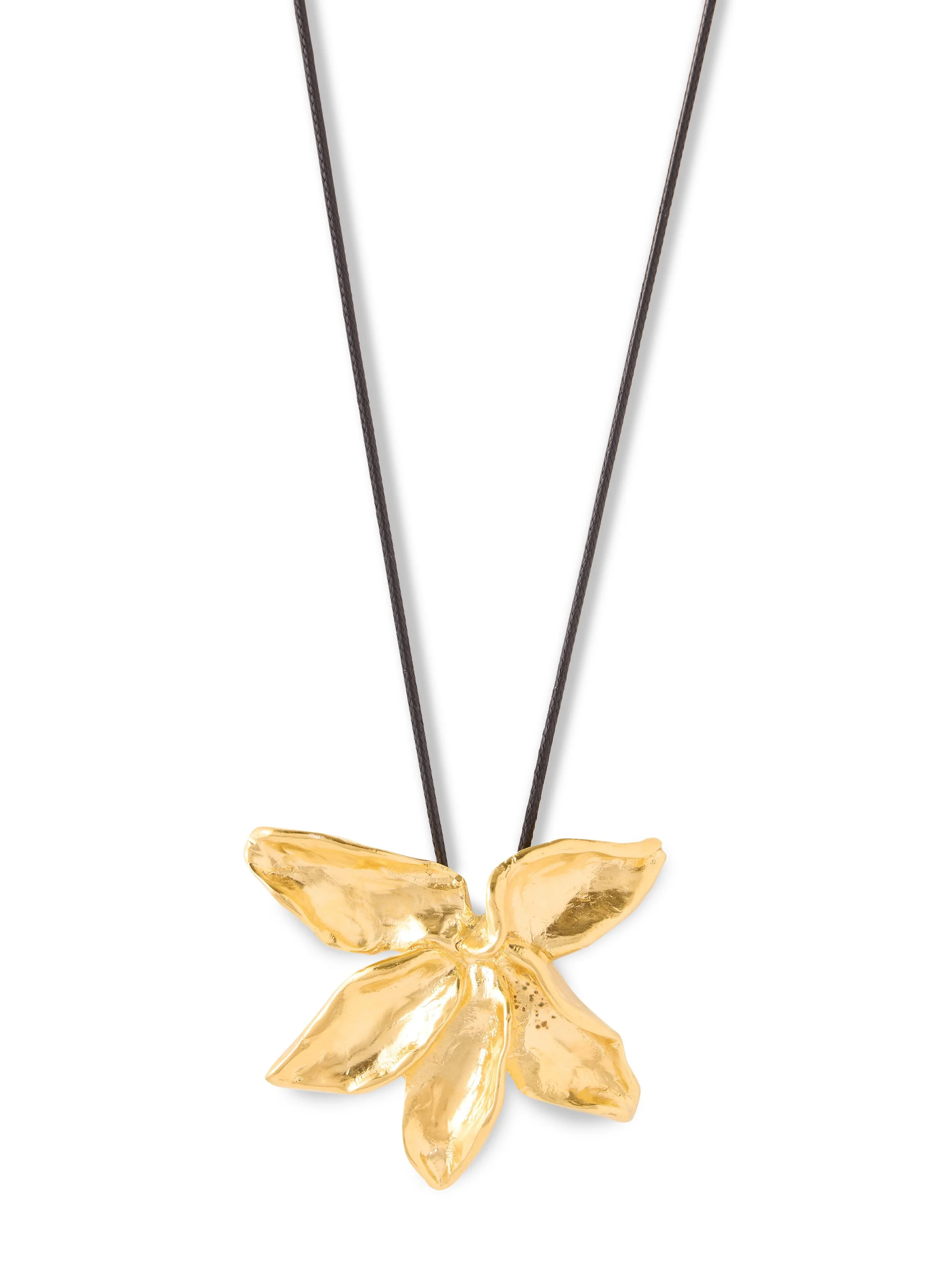 YSSO Natural Bronze Double Plated with 18ct & 24ct Gold Frangipanier Necklace £400 www.theysso.com.jpg
