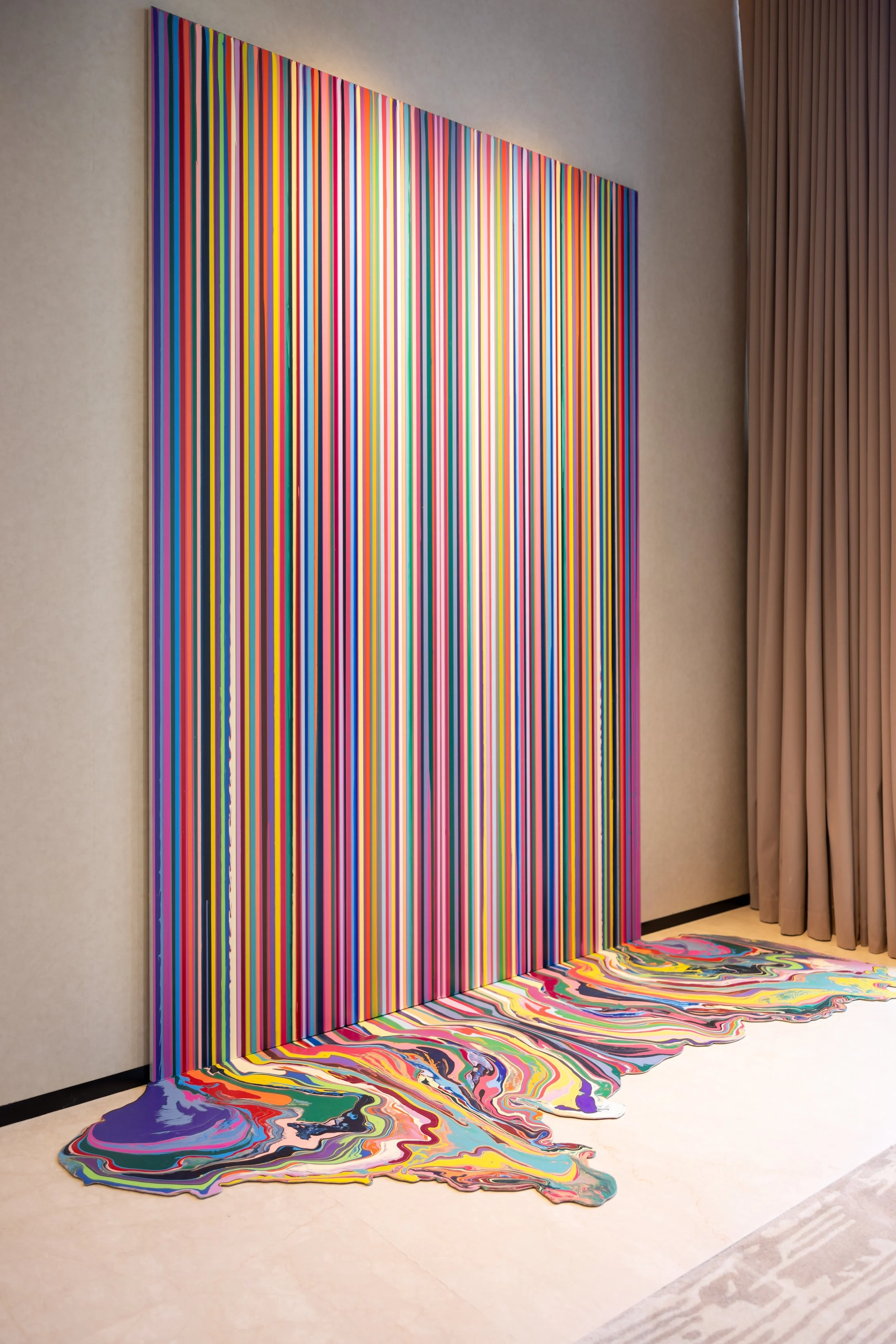 Mondrian Hotel Singapore The Artling Deep Magenta, Mirrored by Ian Davenport .jpg