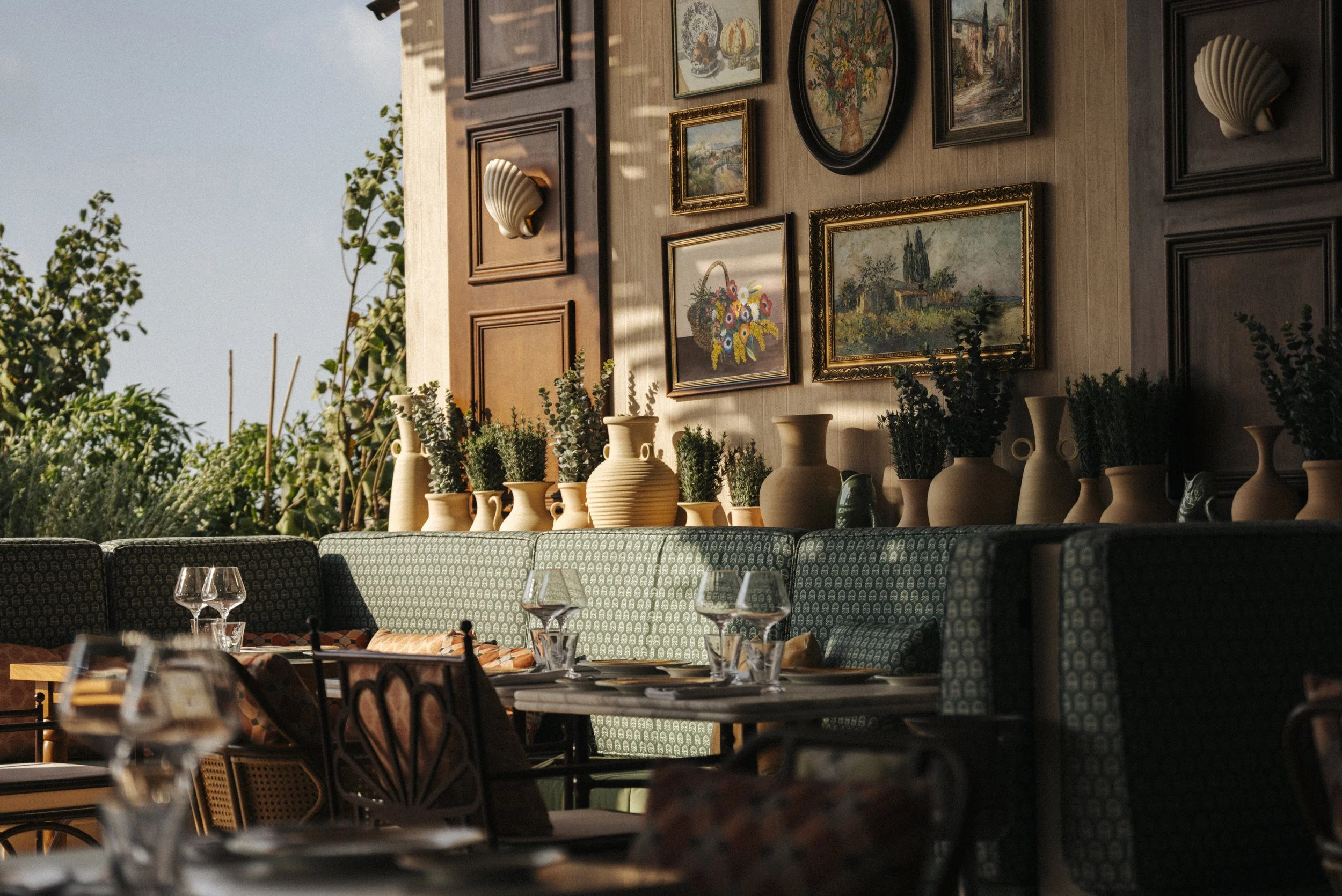 Maison Mer Dubai’s new restaurant Provençal flavours, French  Riviera-inspired design,  interior seating area in sun