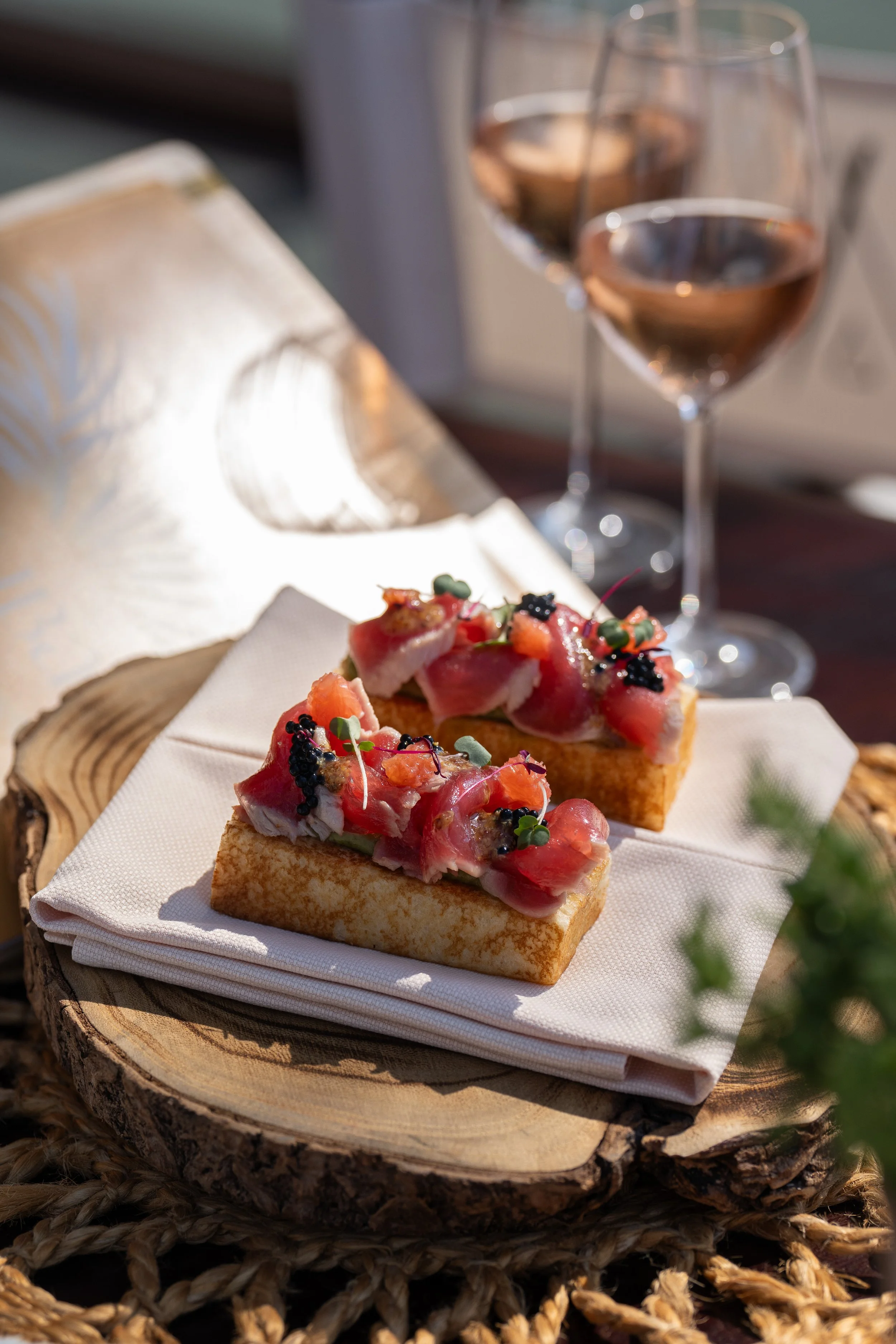 Nikki Beach Dubai Pool area and delicious snacks with wine.jpg