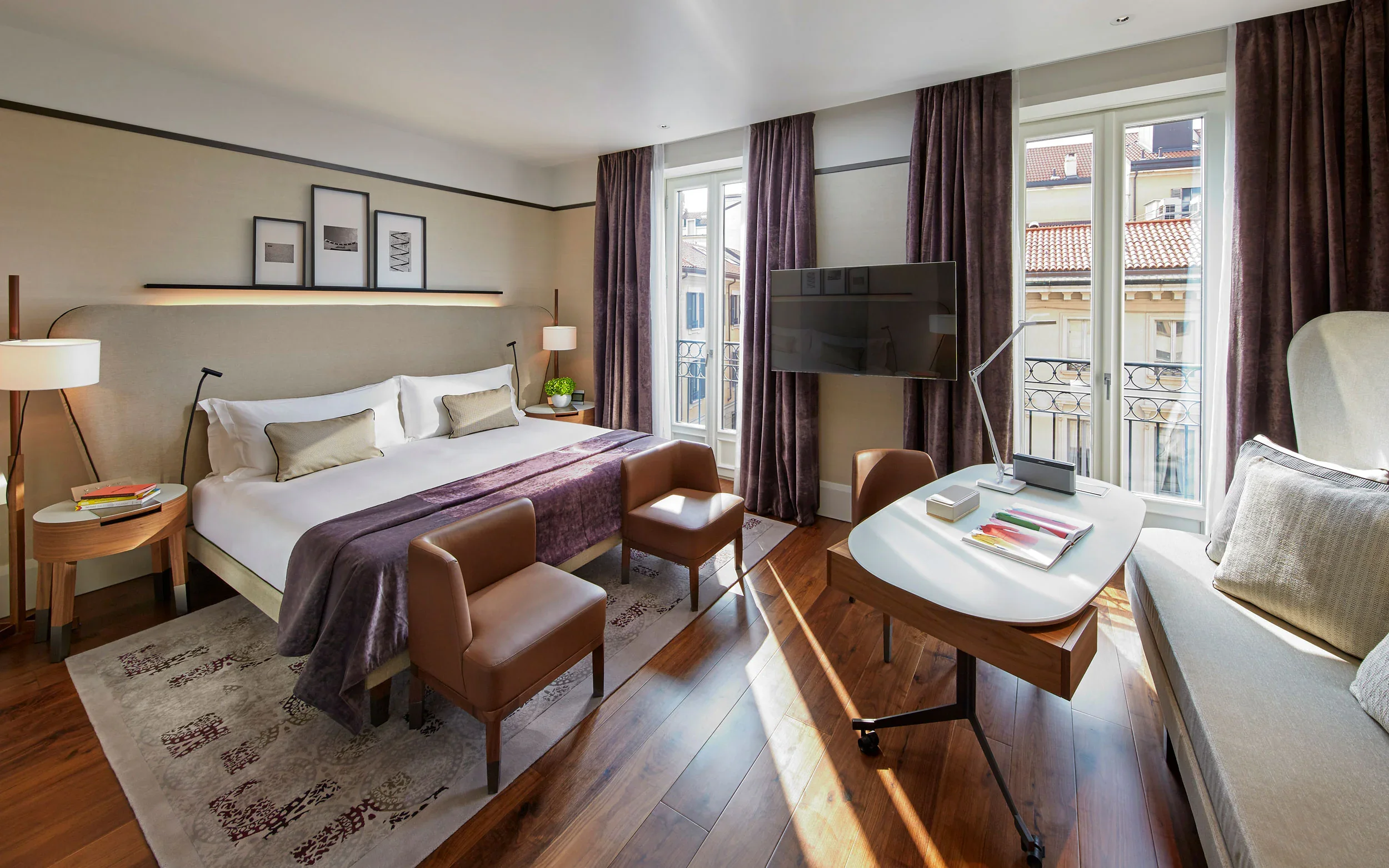 Mandarin Oriental Milan Hotel Bedroom view interior design