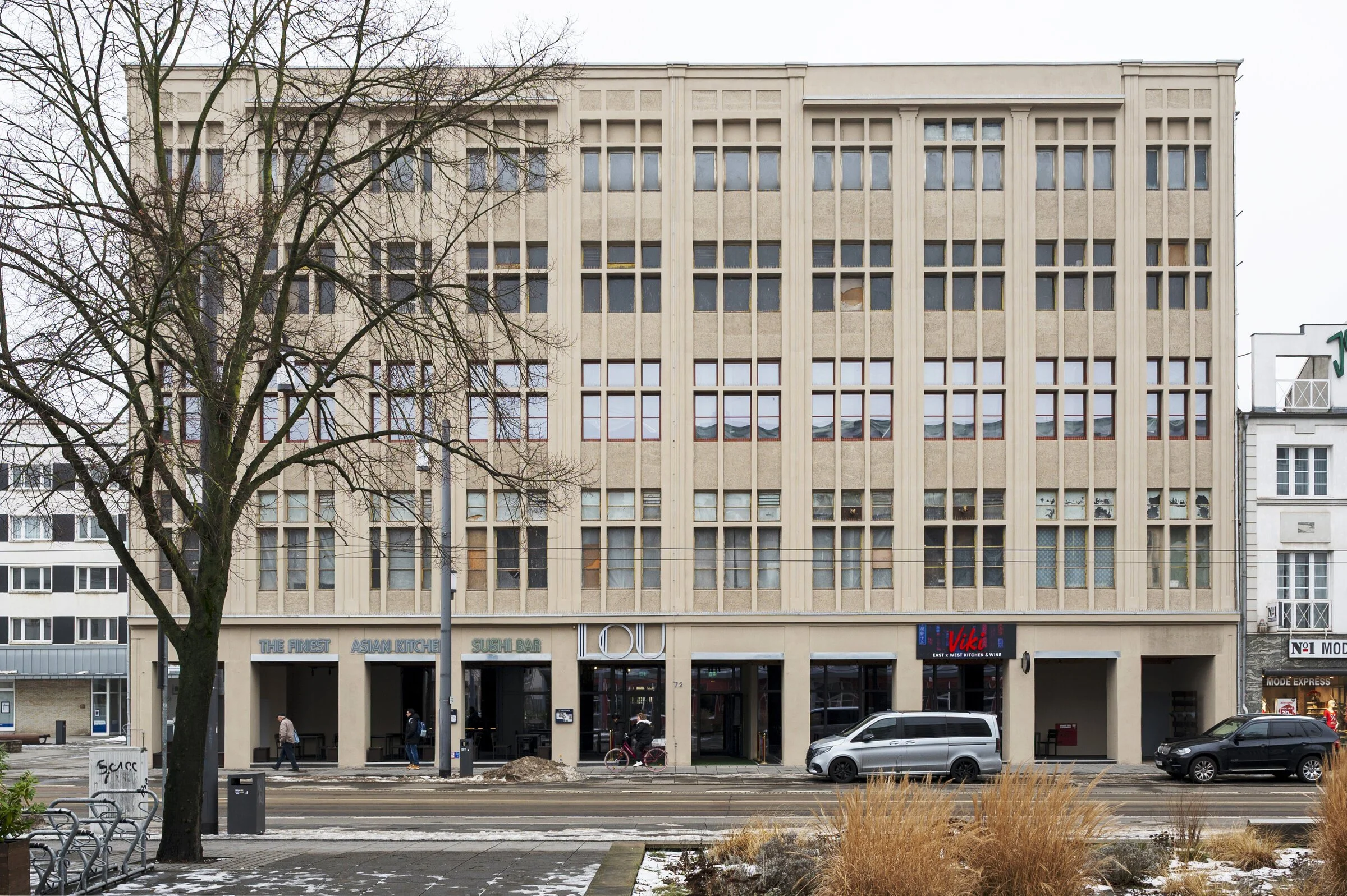 Exterior of Kaufhaus Zeeck in Dessau, the venue hosting the Bauhaus centenary exhibition