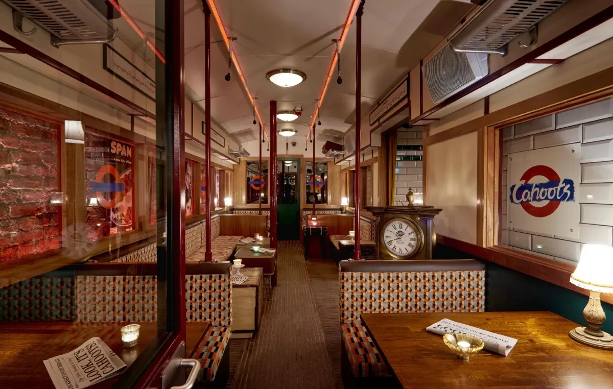 cahoots-London soho cocktail bar 1940s underground interior j