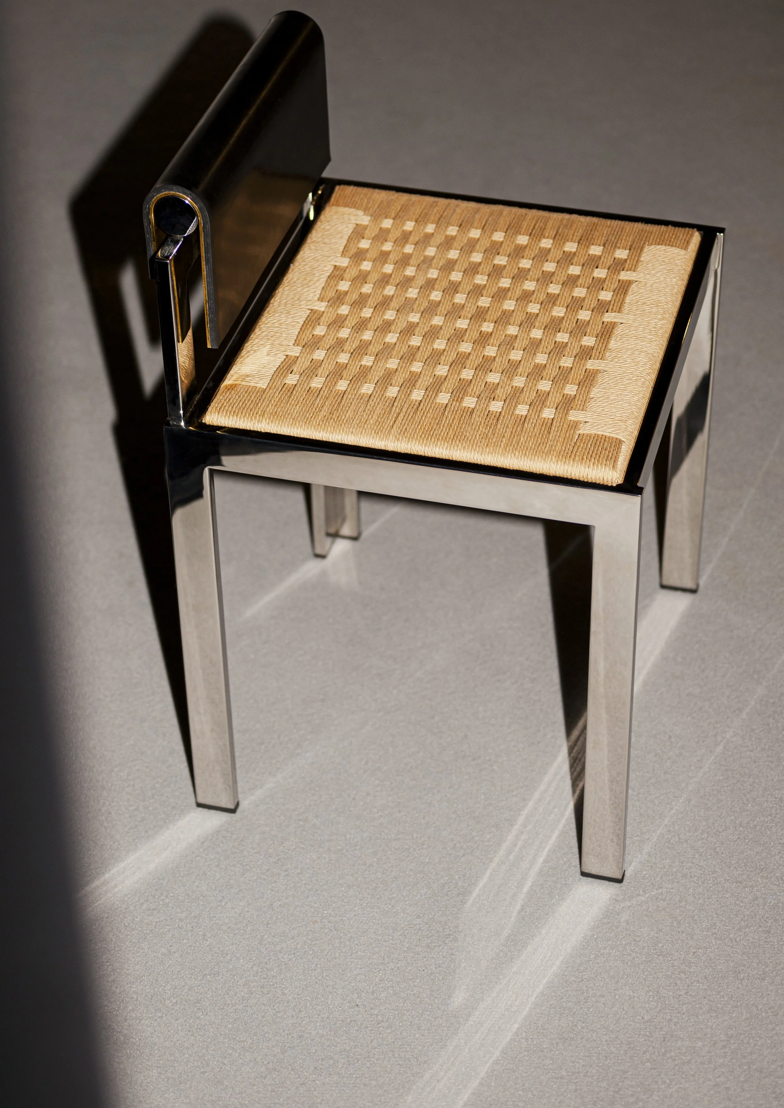 Dimore Studio Rey Chair, leather, rattan and steel