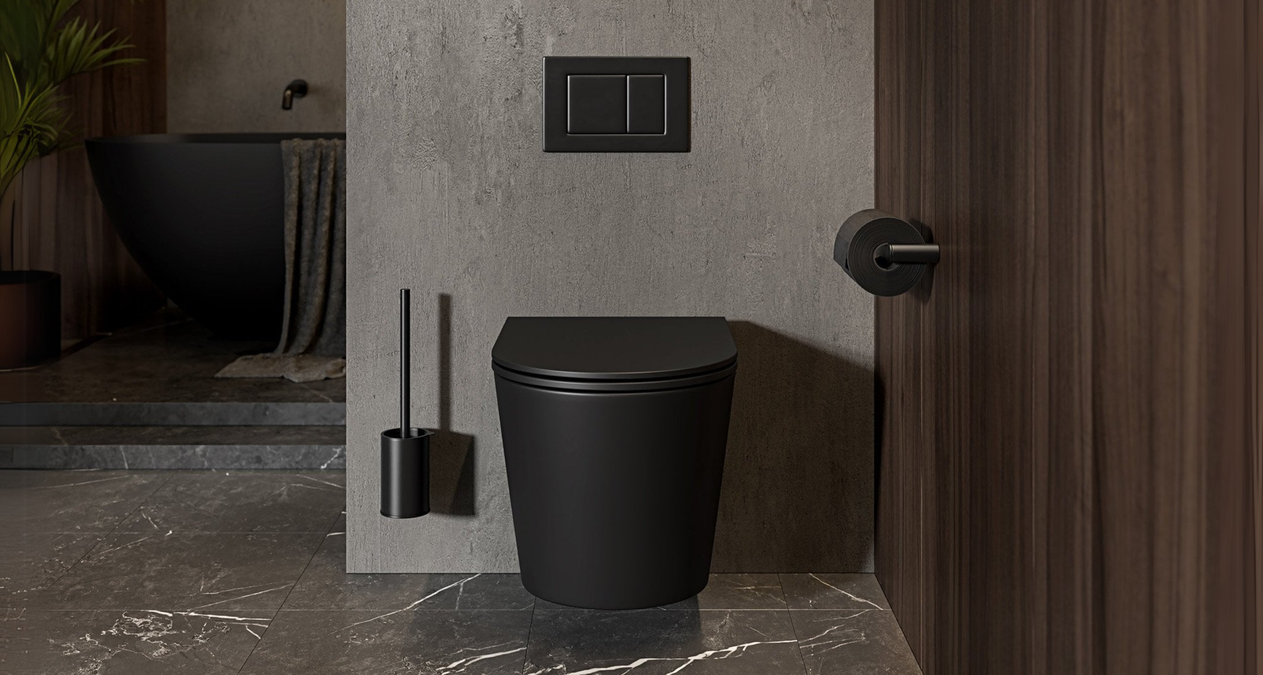 Nosa faro matt black bathroom suite
