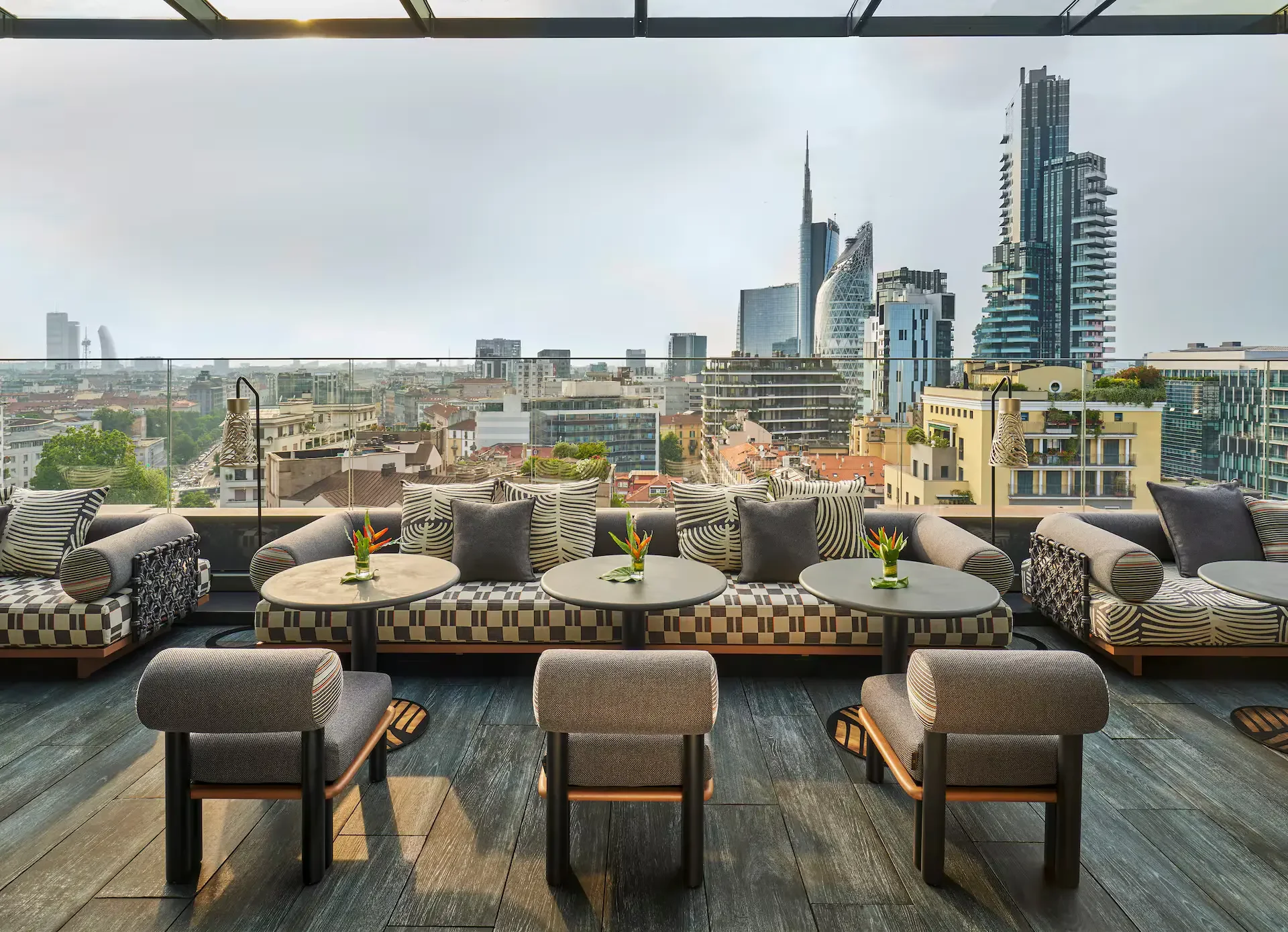 Radio Rooftop Bar Milan skyline cocktails