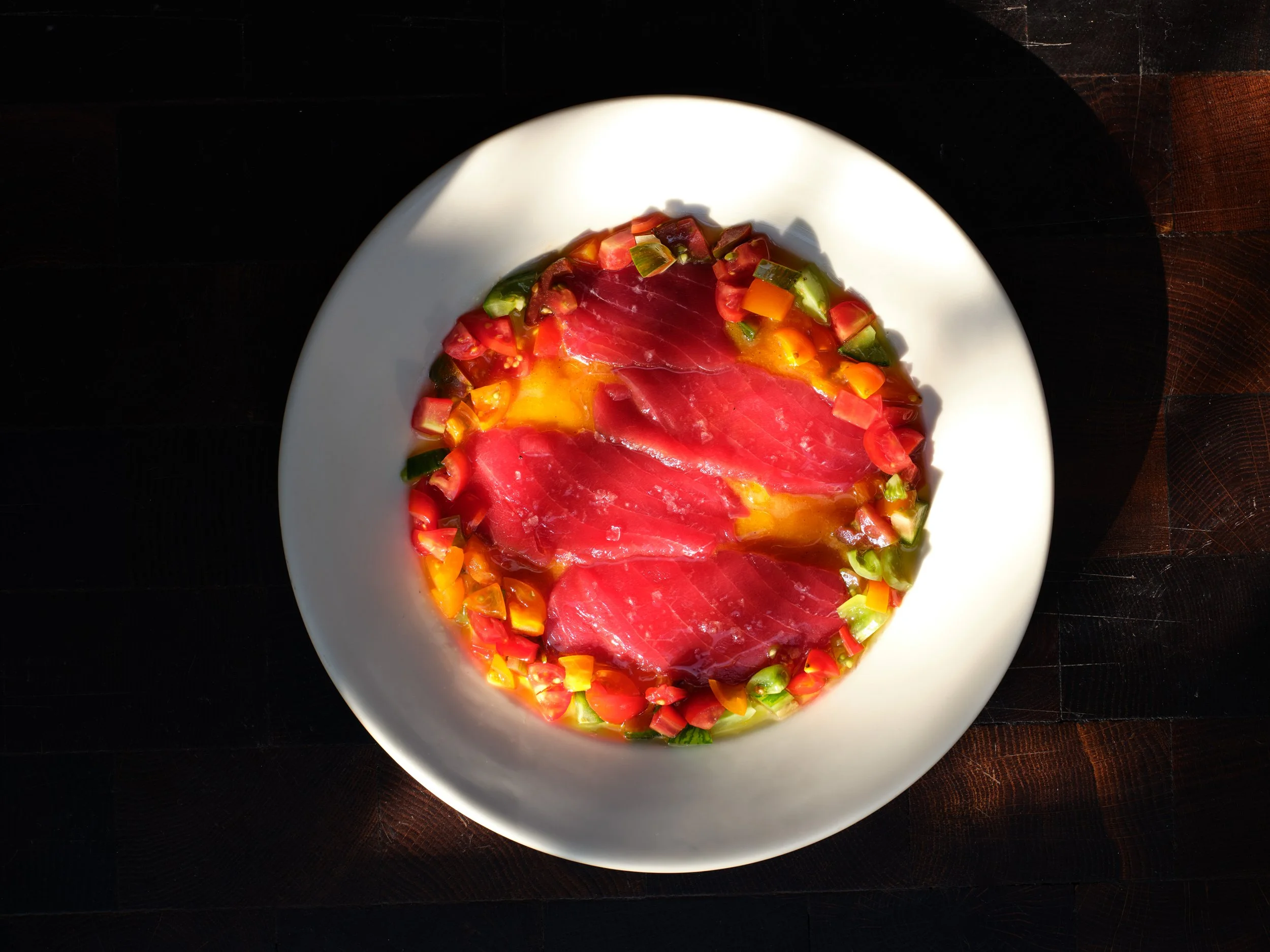 Rosina Italian restaurant London Adam Byatt and Will Bee_ Tuna crudo_credit_ Mike Sim.