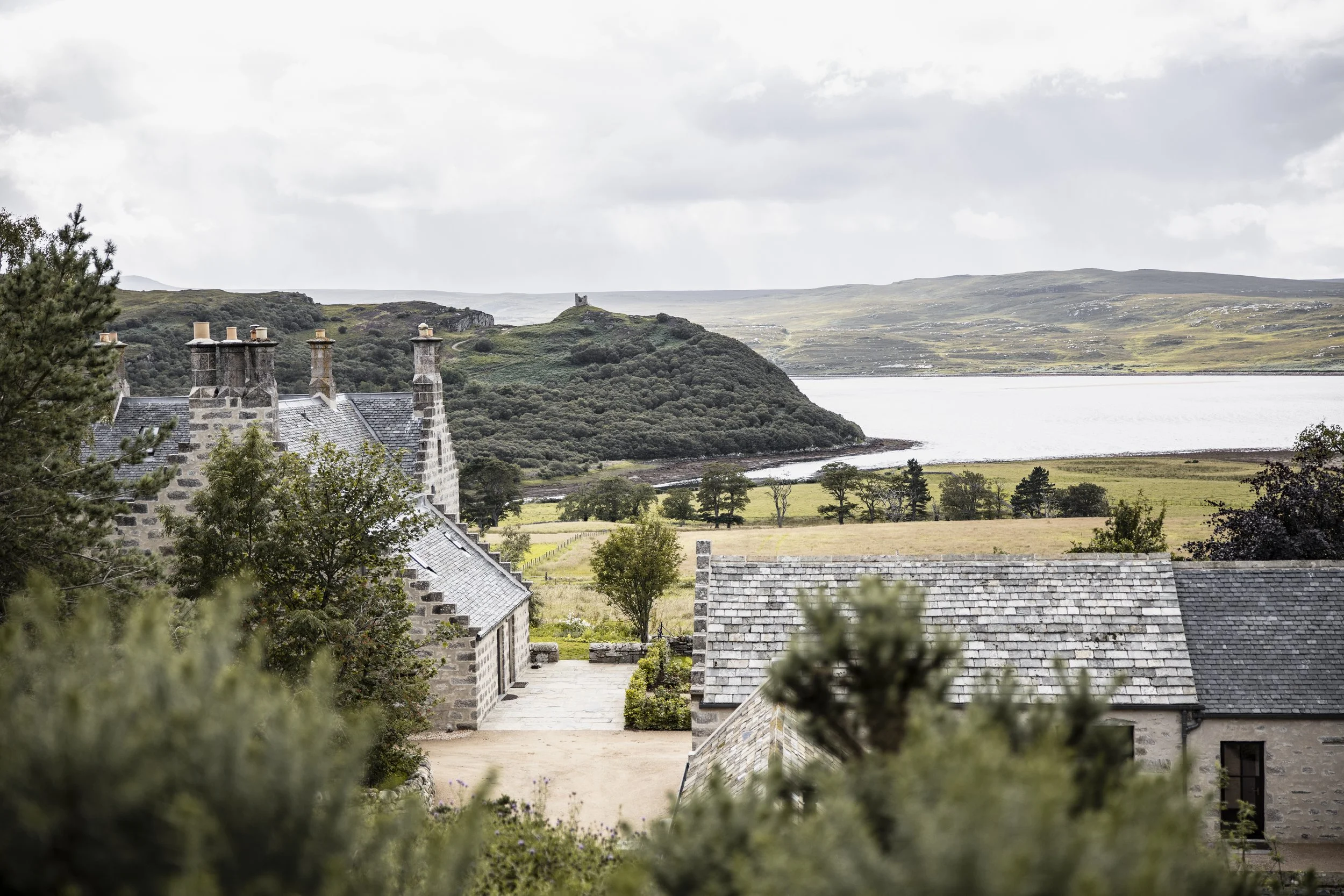 Looking Over to Castle Varrich at Lundies House Scotland view