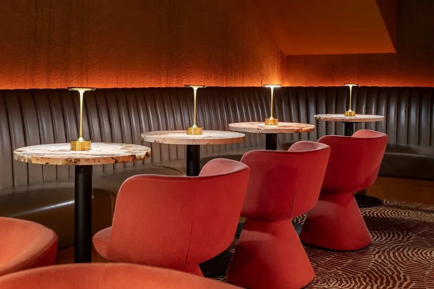 Sotto cocktail bar in Soho London orange interior