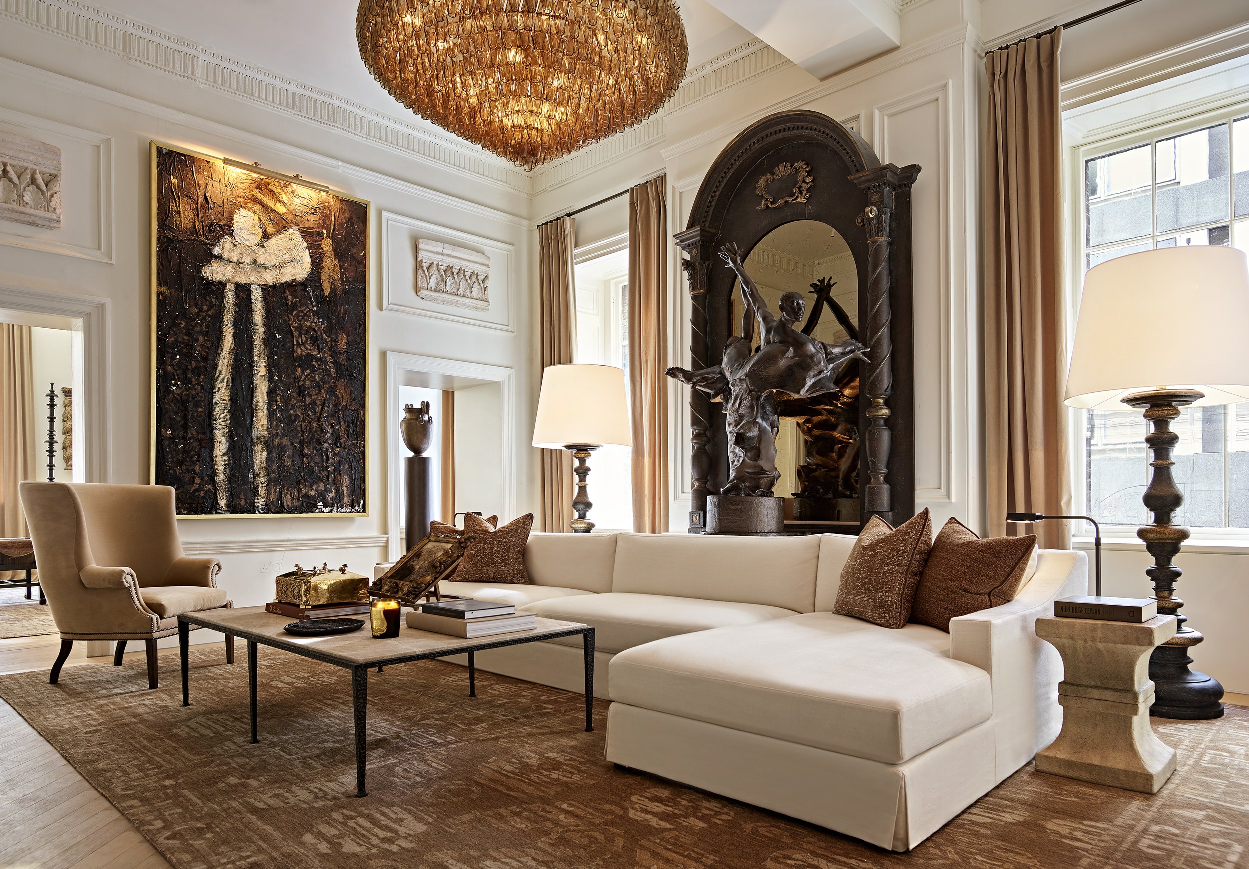 RH ESTATES AT RH LONDON Mayfair showroom living space and artwork
