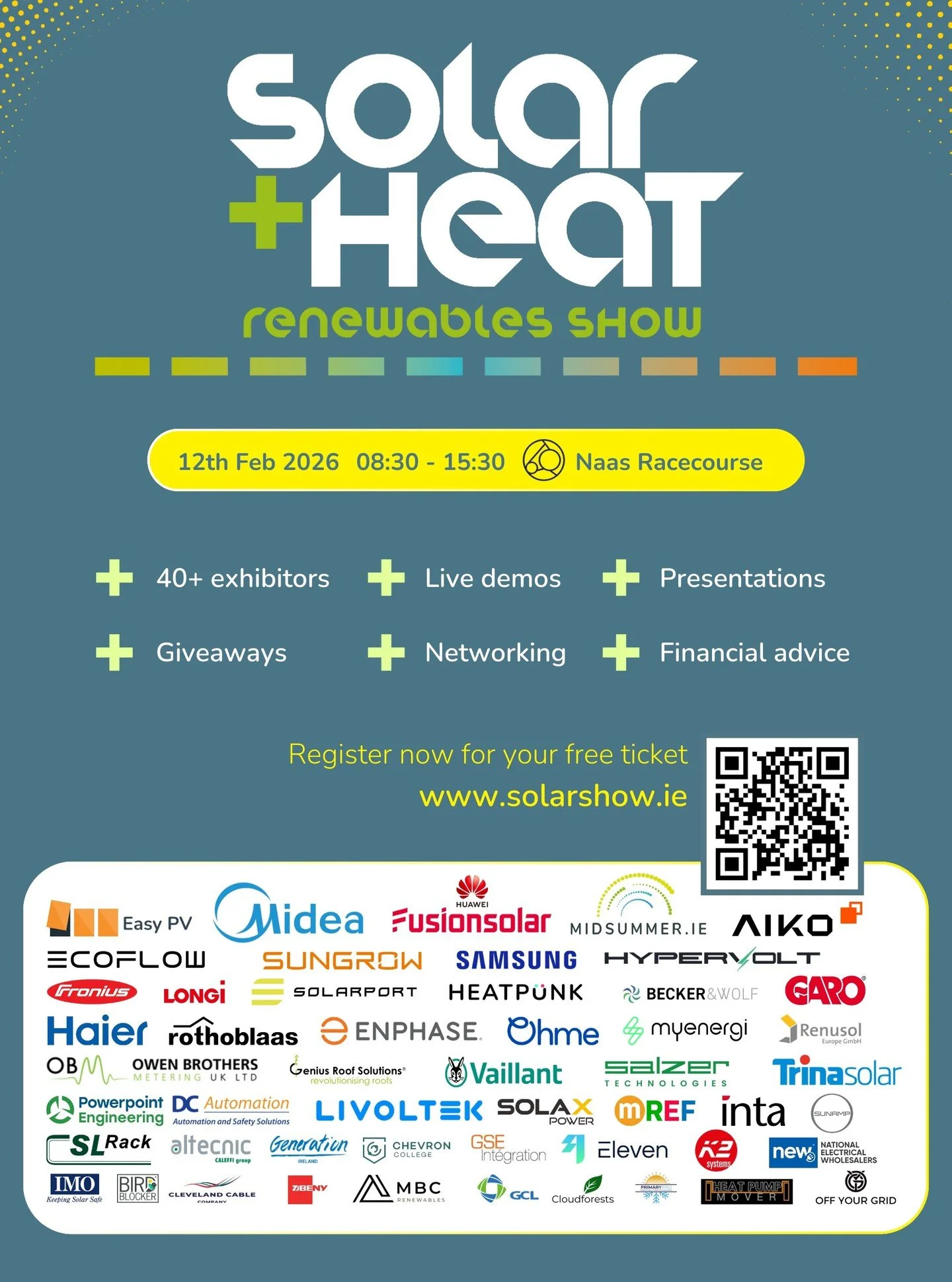 What an incredible lineup! 😍 

Be sure to secure your free tickets soon! This is the Renewables event of the year - you will not want to miss it! 

Register for tickets today! Link in our Bio 🔗

#renewables #ireland #solar #pv #solarpv #heatpump #r