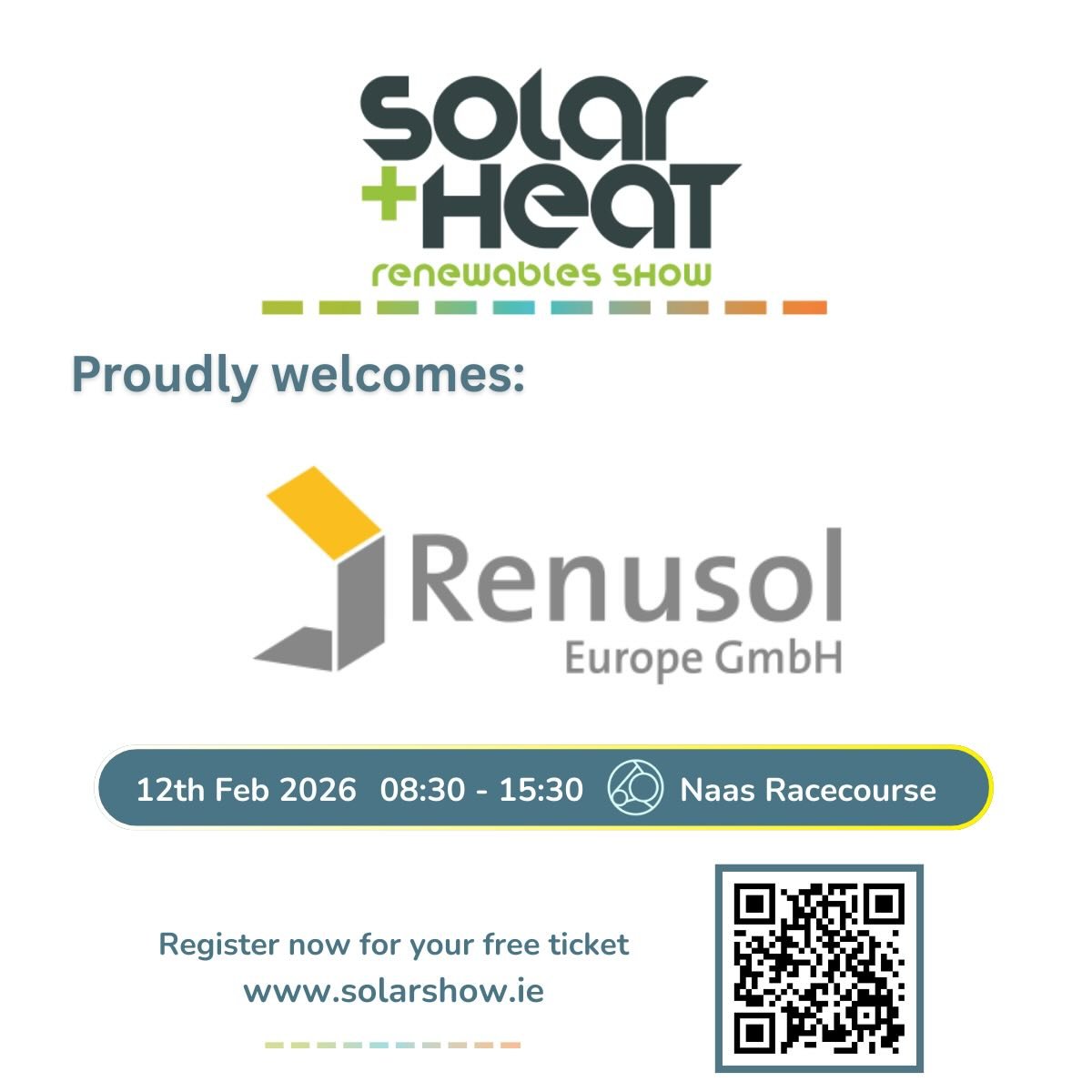 We&rsquo;re delighted to welcome Renusol to the Solar &amp; Heat Renewables Show on February 12th at Naas Racecourse ☀️

As a global specialist in solar mounting systems, Renusol is known for its engineering excellence, durability and ease of install