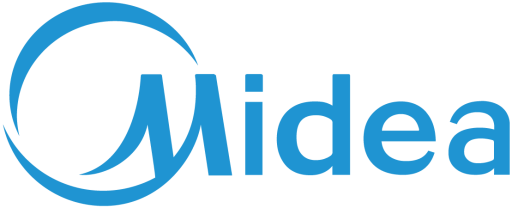 Midea logo with stylized 'M' inside a circular design.