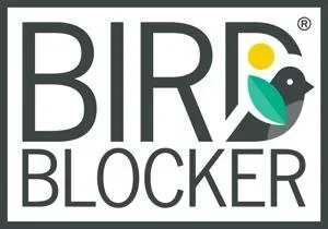 Logo for Bird Blocker featuring stylized text with a bird illustration integrated into the design.