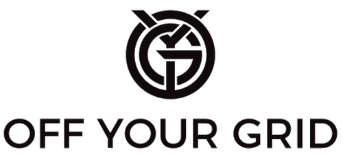 Logo with a circular emblem above the text 'OFF YOUR GRID'.