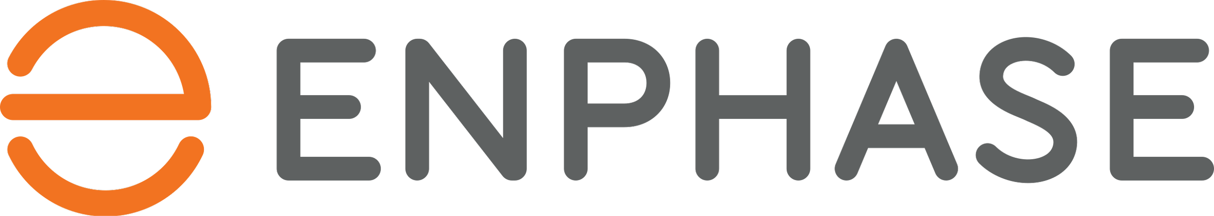 Enphase logo with a stylized orange sun icon and the company name in gray text