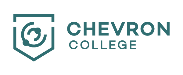Chevron College logo with a shield emblem and the text 'Chevron College' next to it.