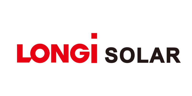 LONGi Solar logo with red and black text on a white background.
