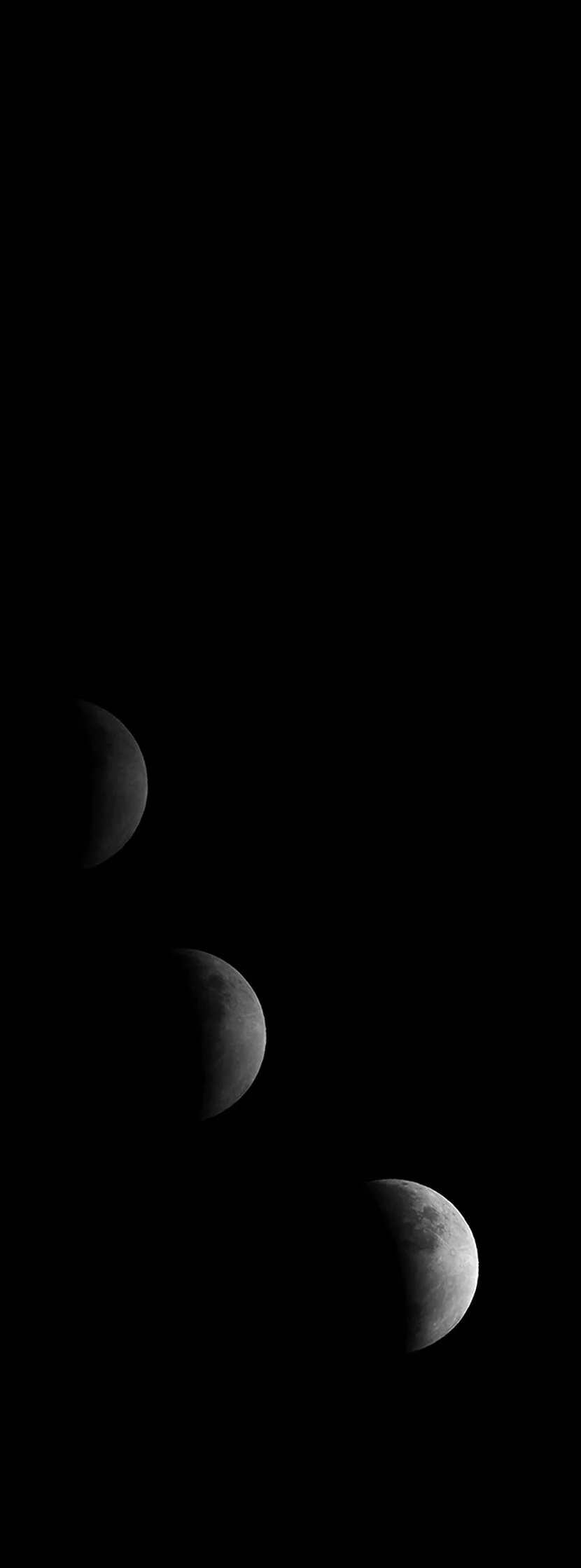 A moon in the different stage of a life situation reading
