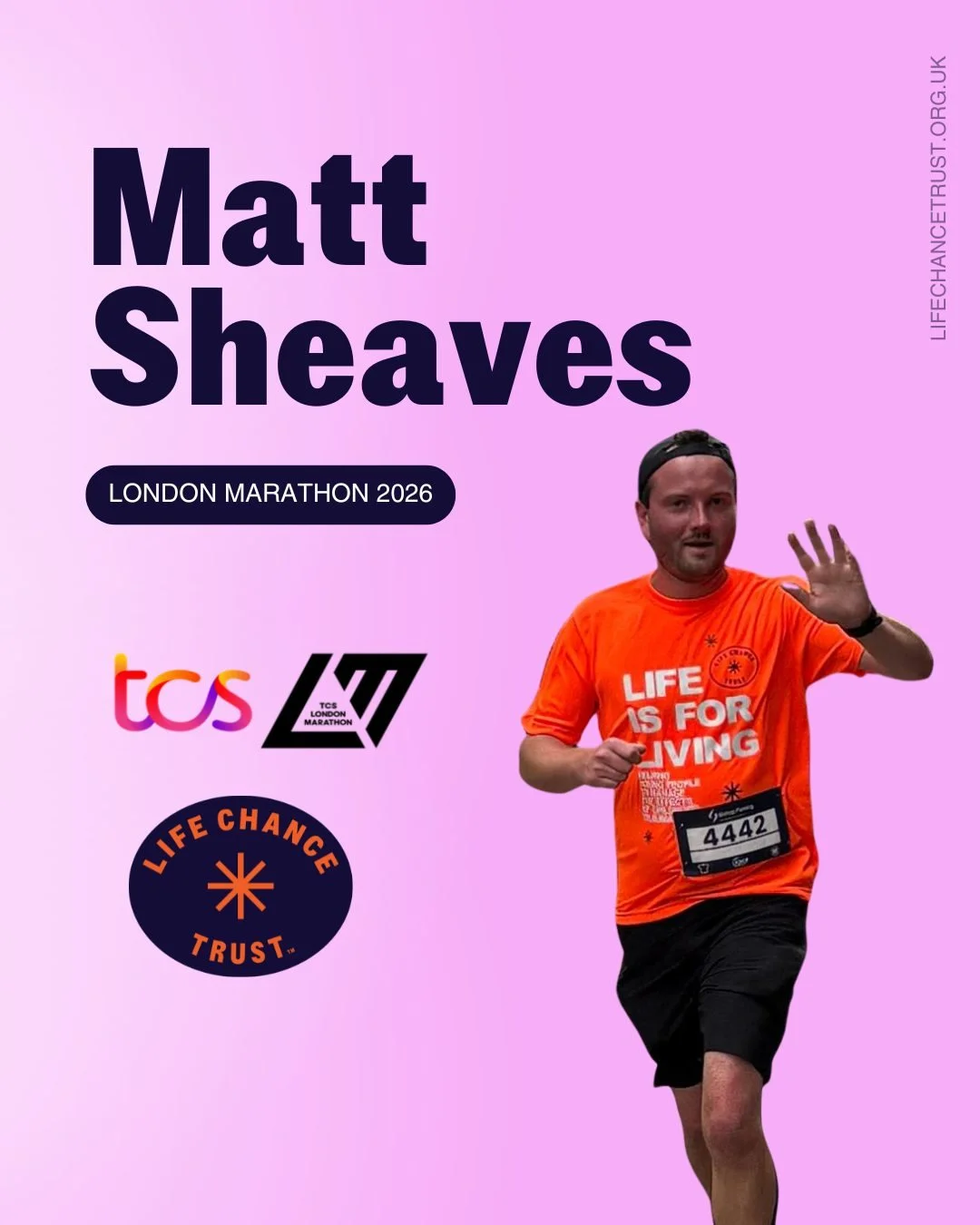 Next up is Matt...

&quot;Hey 👋  I'm Matt, a tennis coach working in Exeter who took up running last year and I quickly caught the bug. After completing the Ottery St Mary 10k, I entered the Exeter Half Marathon for the Life Chance Trust on a couple