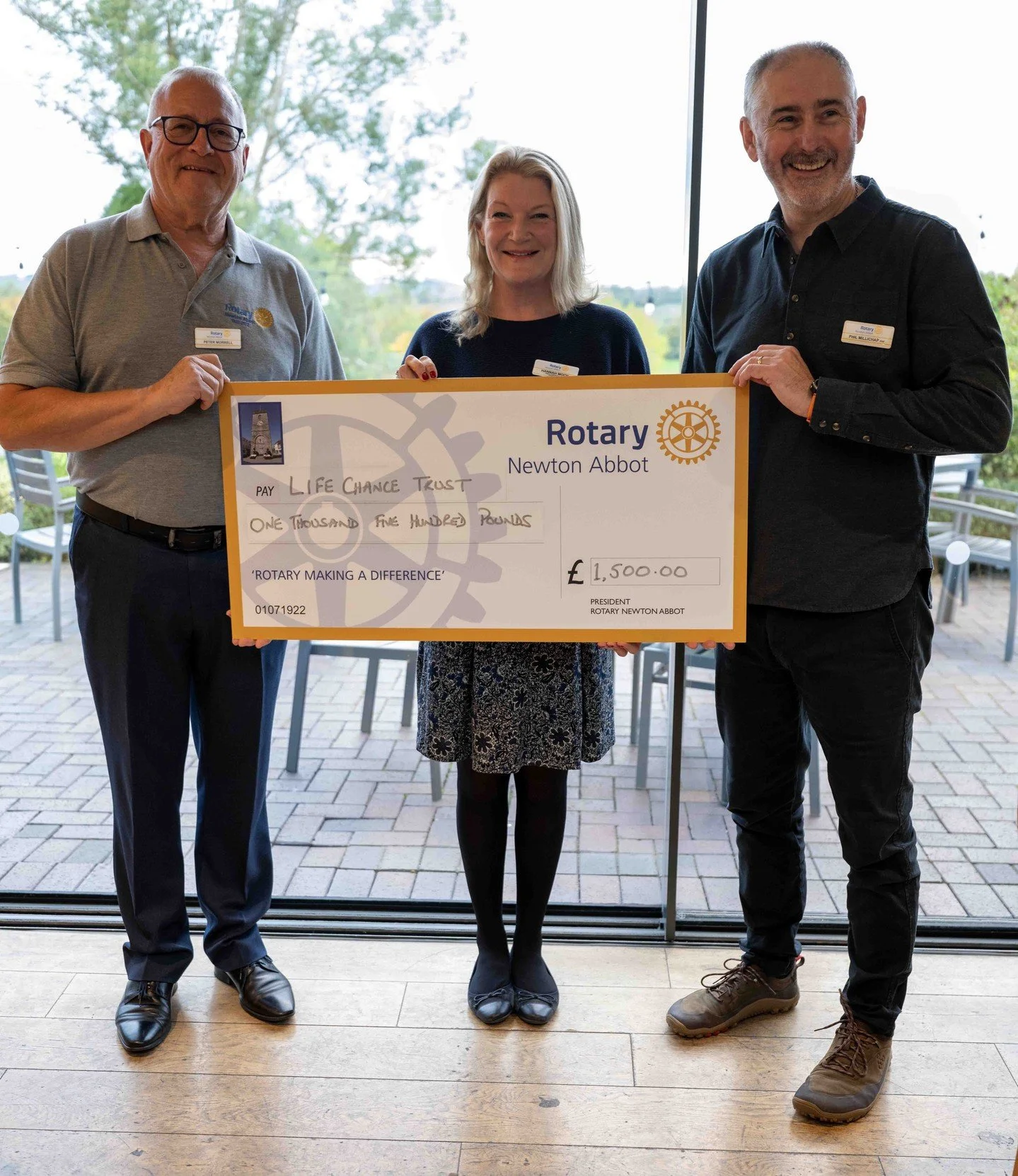 We're thrilled to have received &pound;1500 from @rotarynewtonabbot. 

The hugely successful golf day in September raised enough funds to enable three local organisations to be awarded funding. The other recipients were @citizensadviceteignbridge and