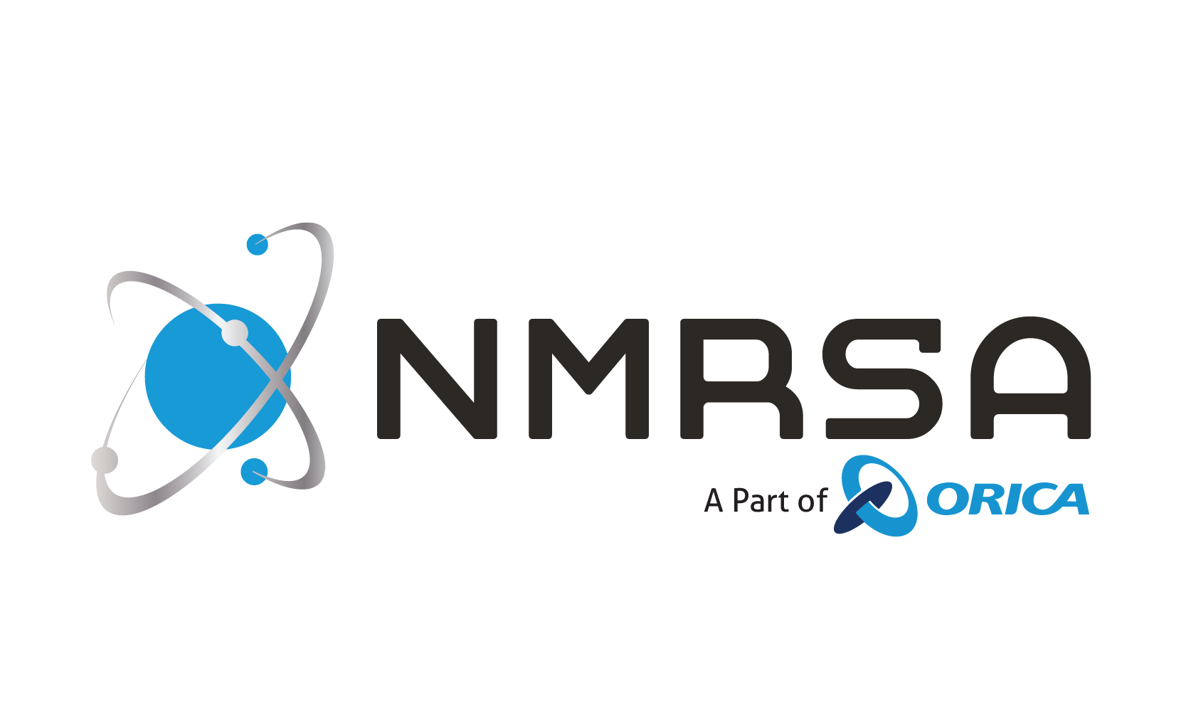 NMRSA logo with stylized atom and orbiting electrons, and ORICA partnership text.
