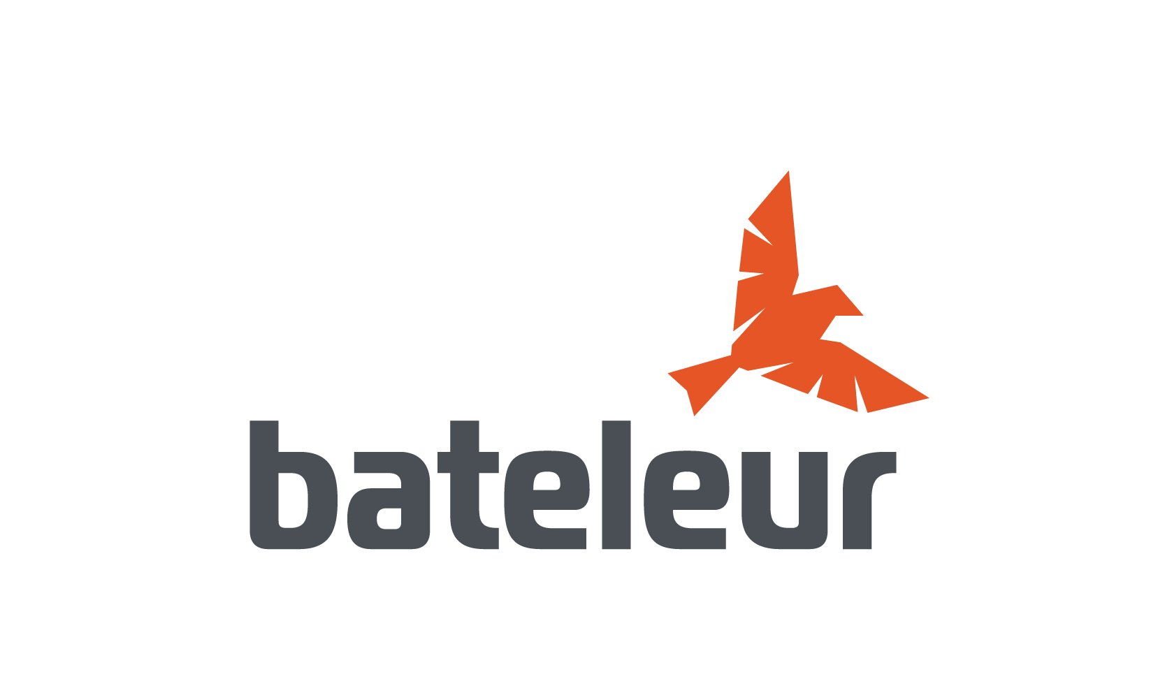 Logo with the word 'bateleur' under a stylized orange butterfly design.