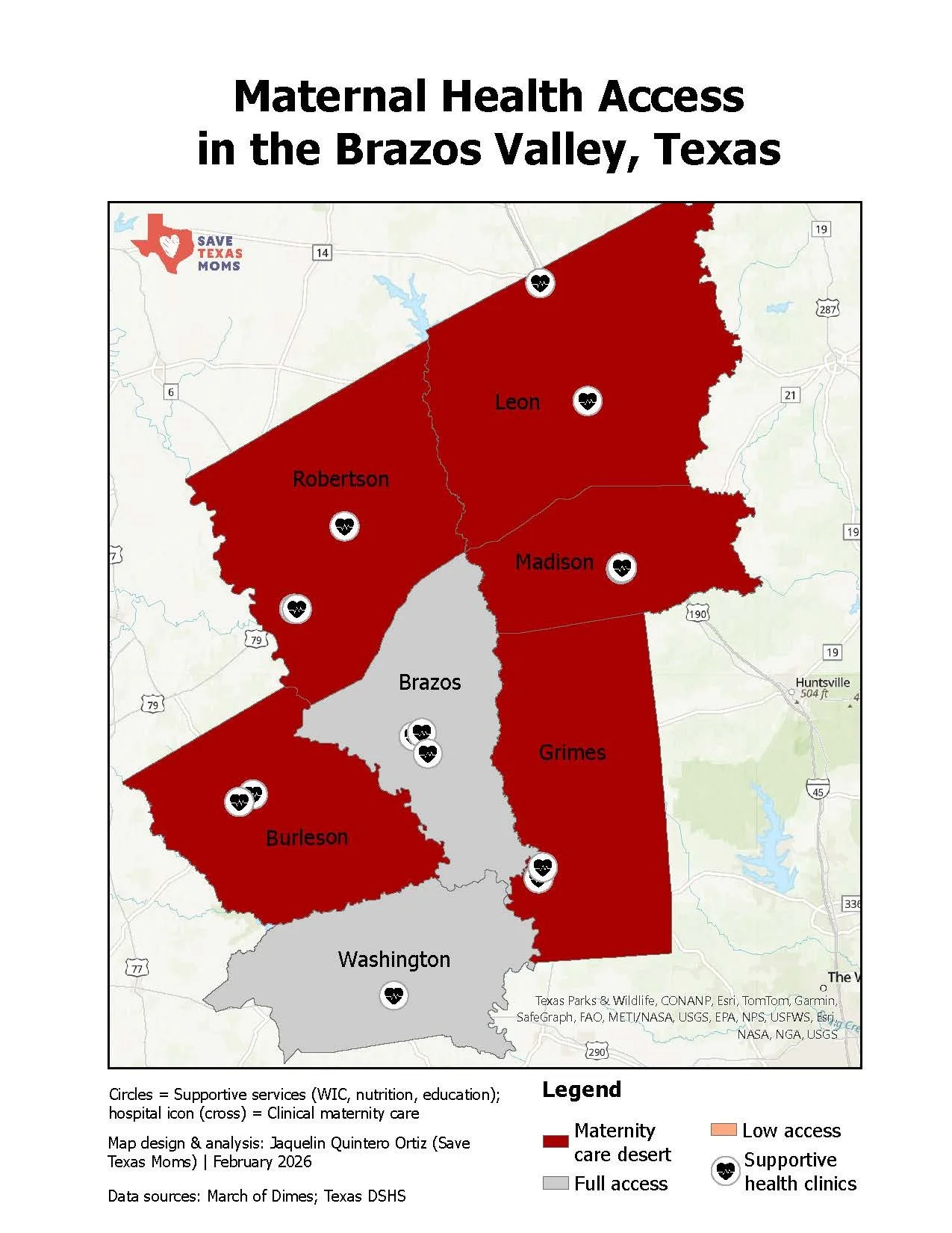 Brazos Valley Maternal Map