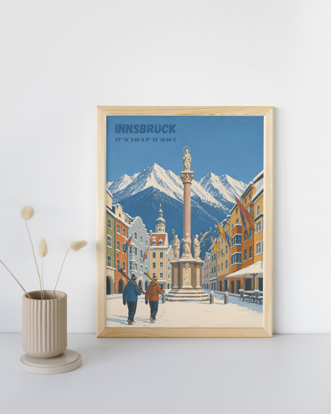 Plakat Innsbruck Annasäule Winter