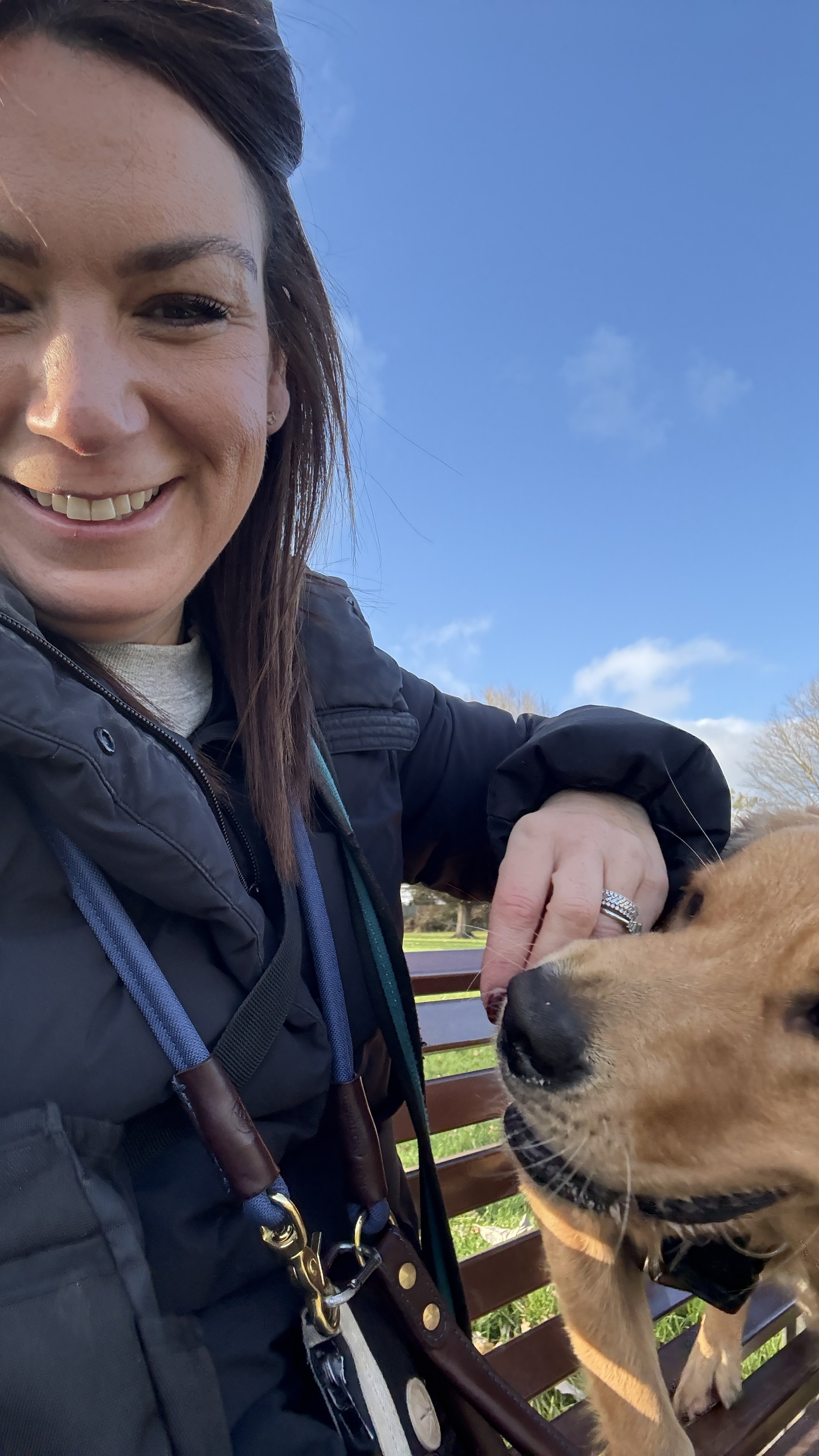 Sara Perceval with Golden Retriever