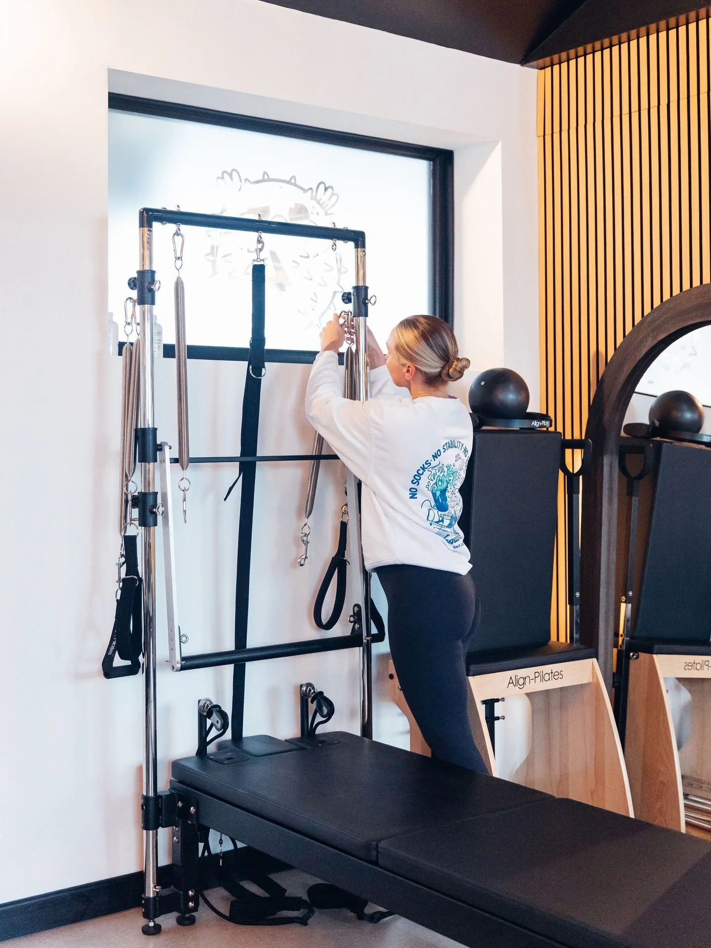 Across our studios, we use two of the world&rsquo;s most respected Pilates equipment brands: Merrithew and Align.

Canadian based Merrithew and UK-based Align (also now part of the Merrithew family) are globally recognised for their quality, performa