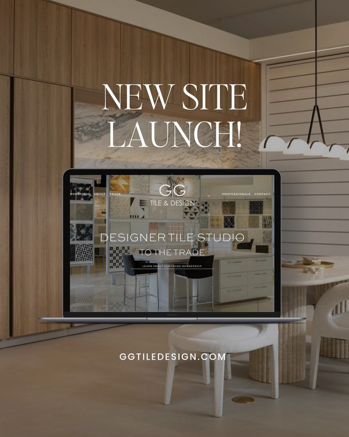 NEW SITE LAUNCH!
SO excited to unveil the refreshed website for GG Tile &amp; Design, a premium tile and stone company known for their curated collections and beautifully designed showrooms in San Diego and Solana Beach.

This wasn&rsquo;t just a vis