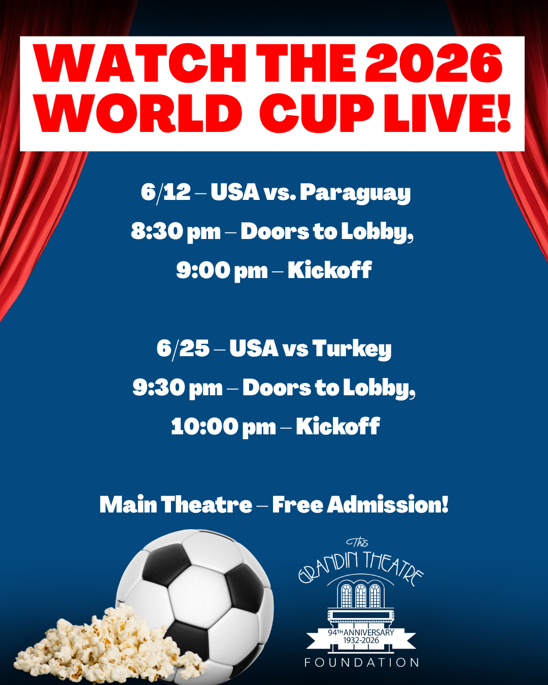 2026 MEN’S WORLD CUP WATCH PARTY - USA VS. PARAGUAY
