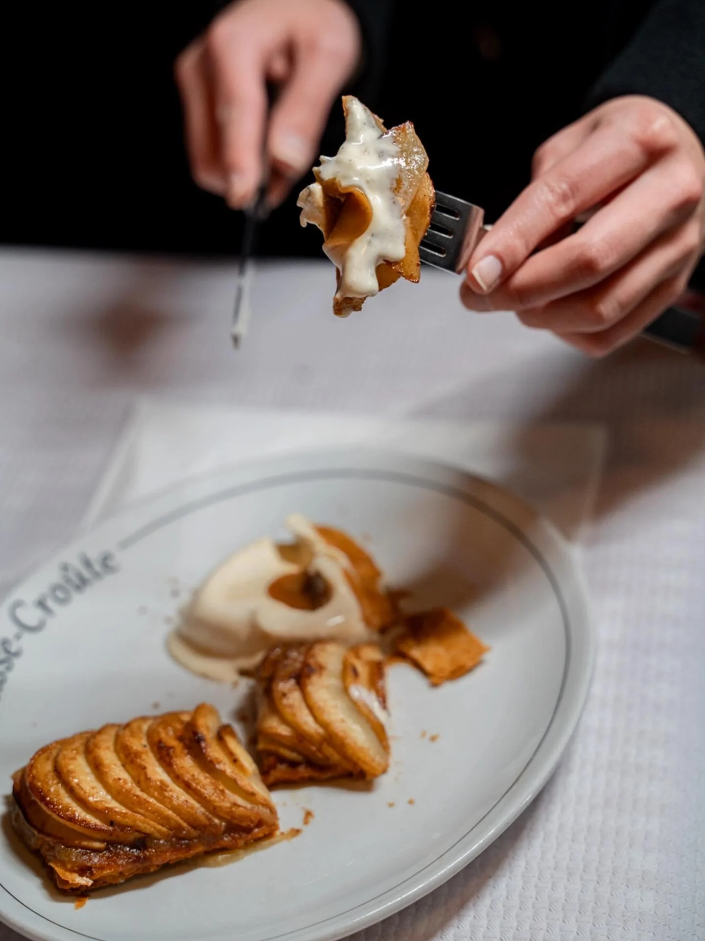 🍏 Tarte Fine aux Pommes, from our menu today 🍏