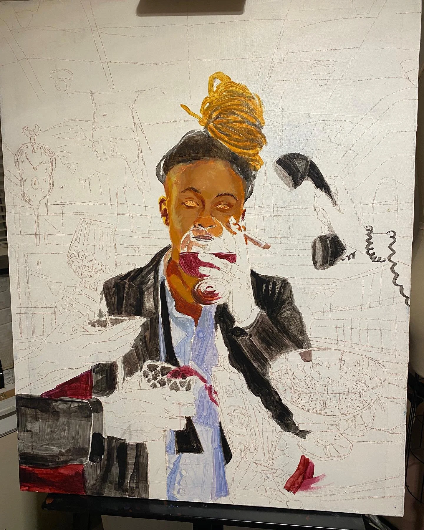 ✨🍸Painting Progress🍸✨

1 Day left for the Ticket Raffle!! 🎟️✨

Thank you to Devin Roberts @fromdevin for being our lovely reference for this painting!! 🎲✨