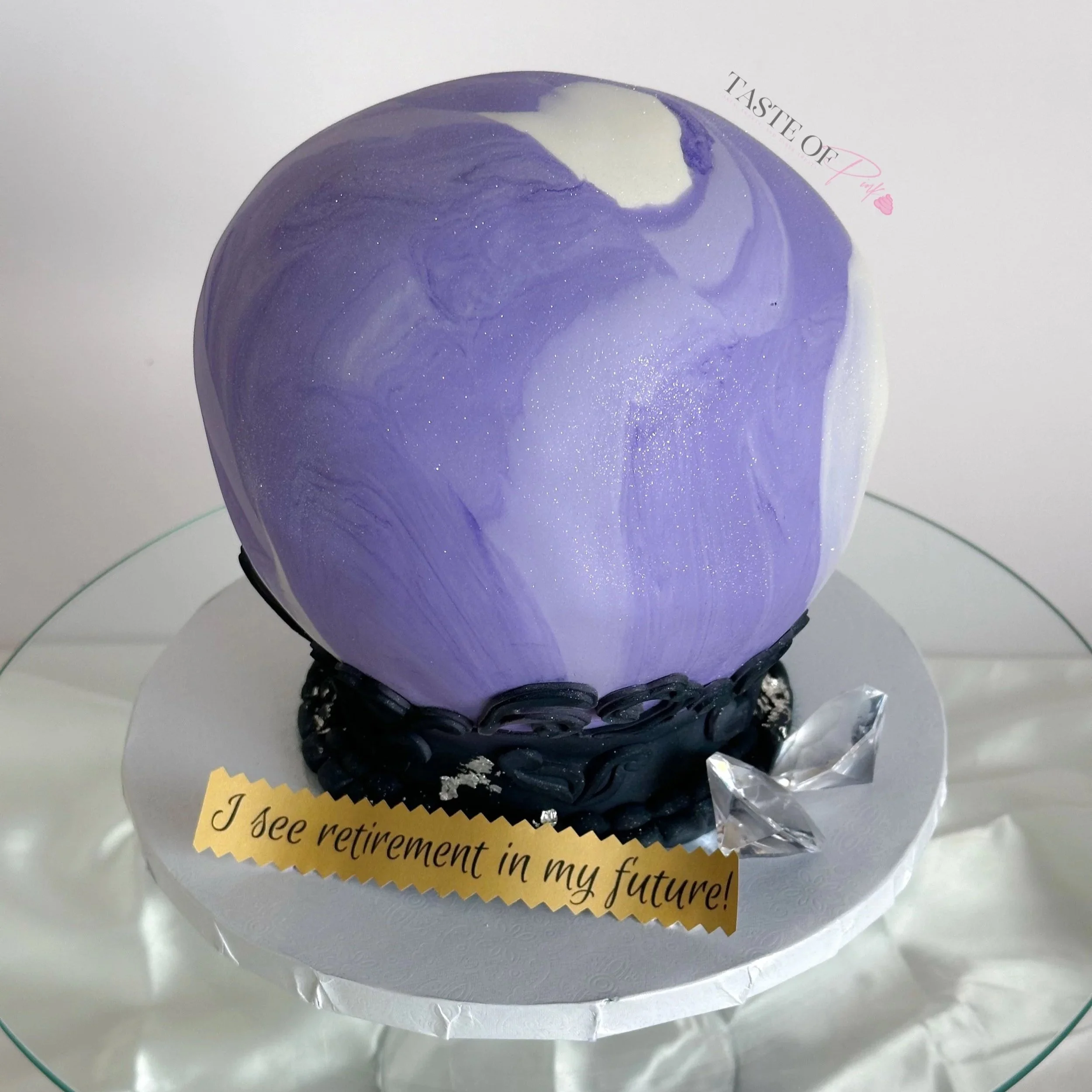 A retirement crystal ball cake!