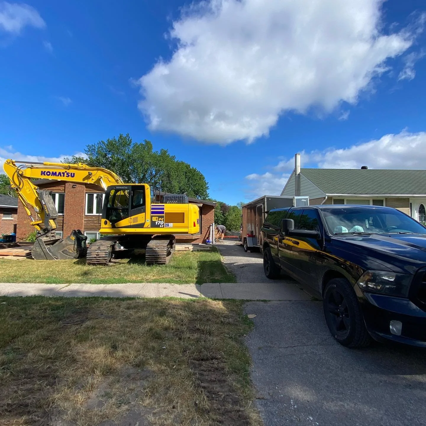 Even though we started weeks ago on this project, having this big boy on site makes it feel like this addiction and remodel is finally getting going!