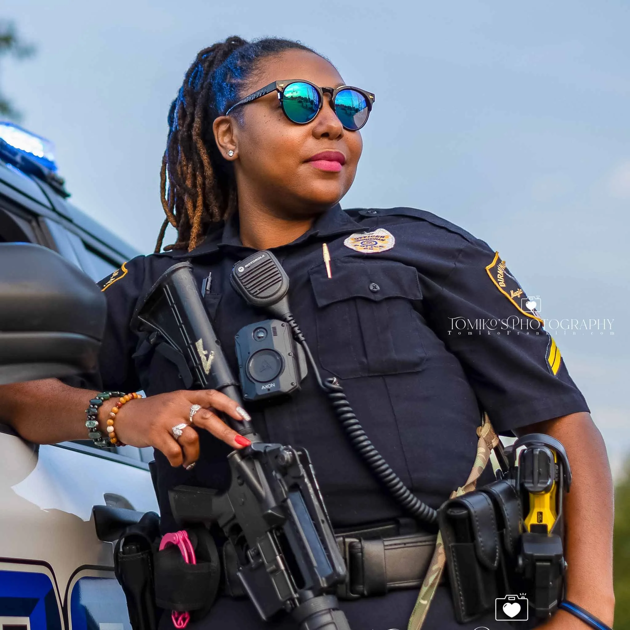Outdoor professional headshot of policemen in Alabama