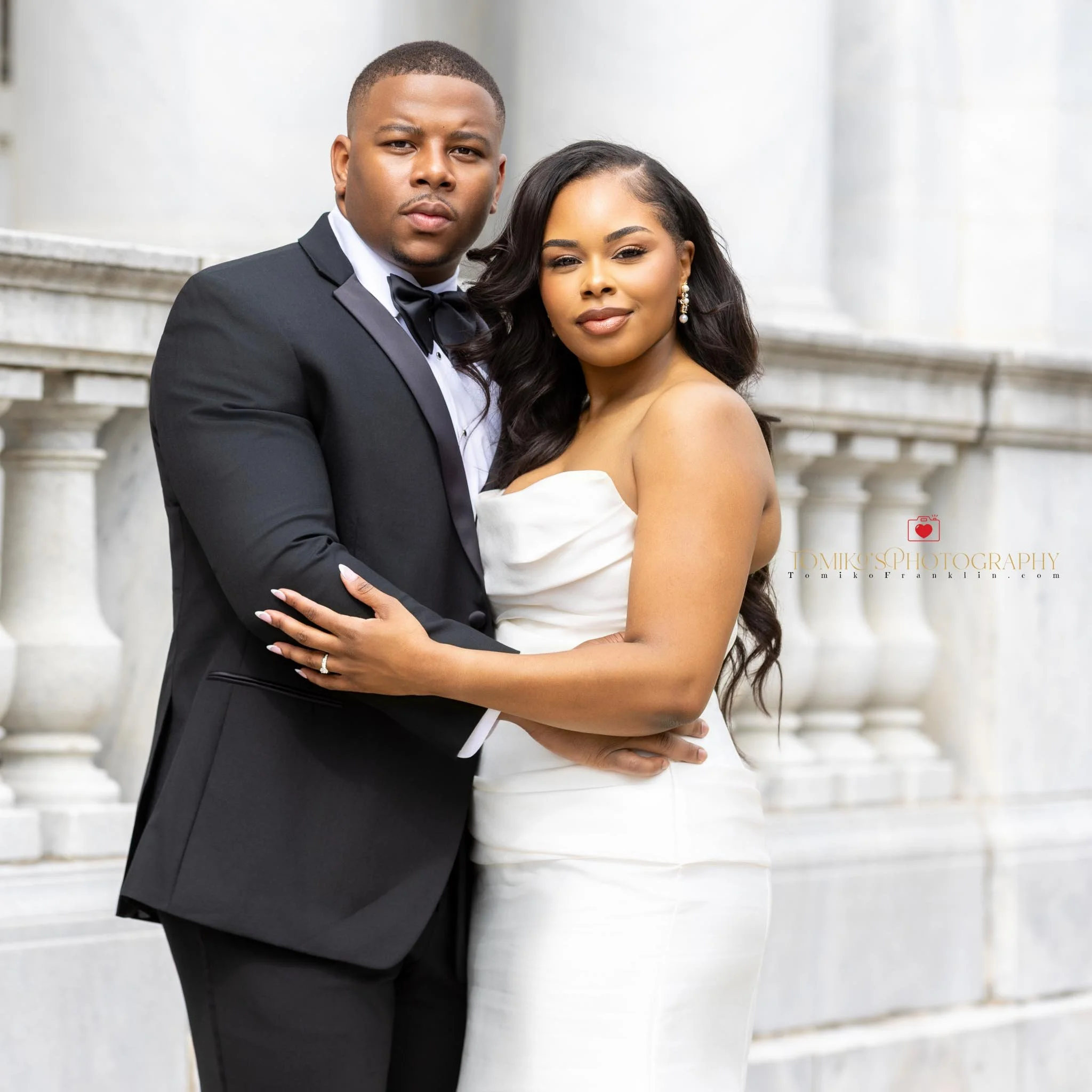 Elegant elopement portrait of a Birmingham couple with editorial‑style posing.
