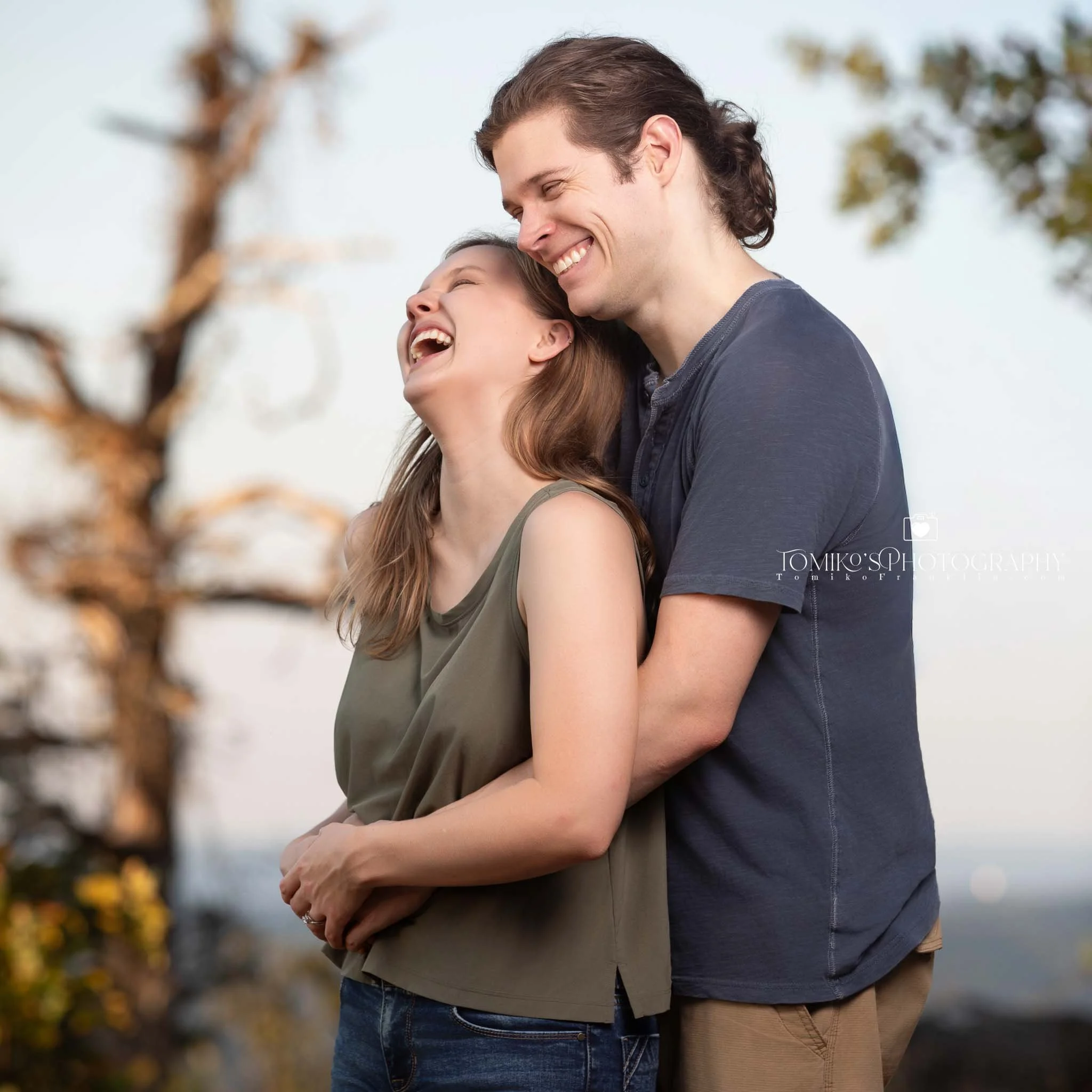 Emotional “yes” moment captured during a surprise proposal at Oak Mountain State Park in Birmingham Alabama.