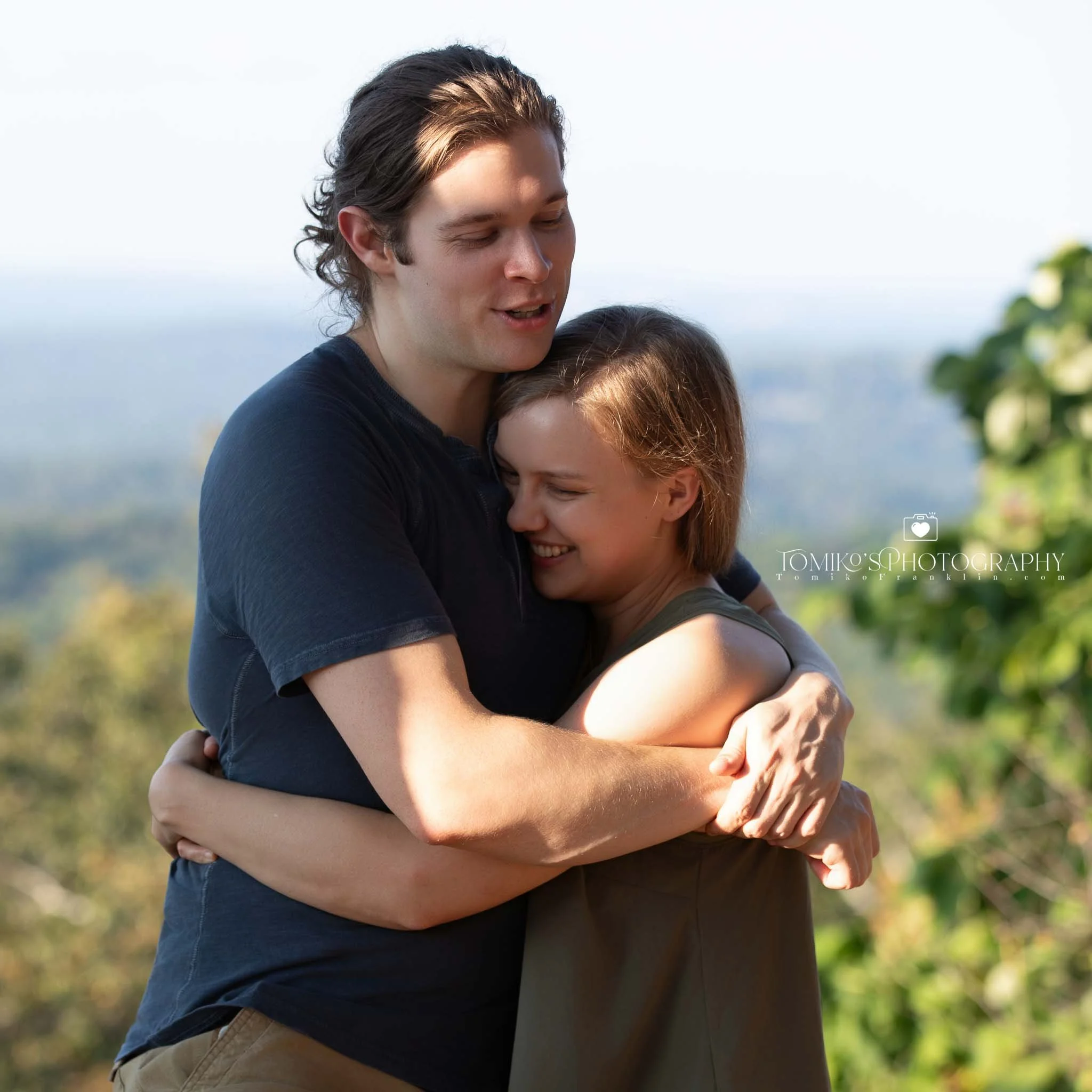Luxury proposal photography capturing the emotional “yes” moment at Oak Mountain State Park near Birmingham Alabama.