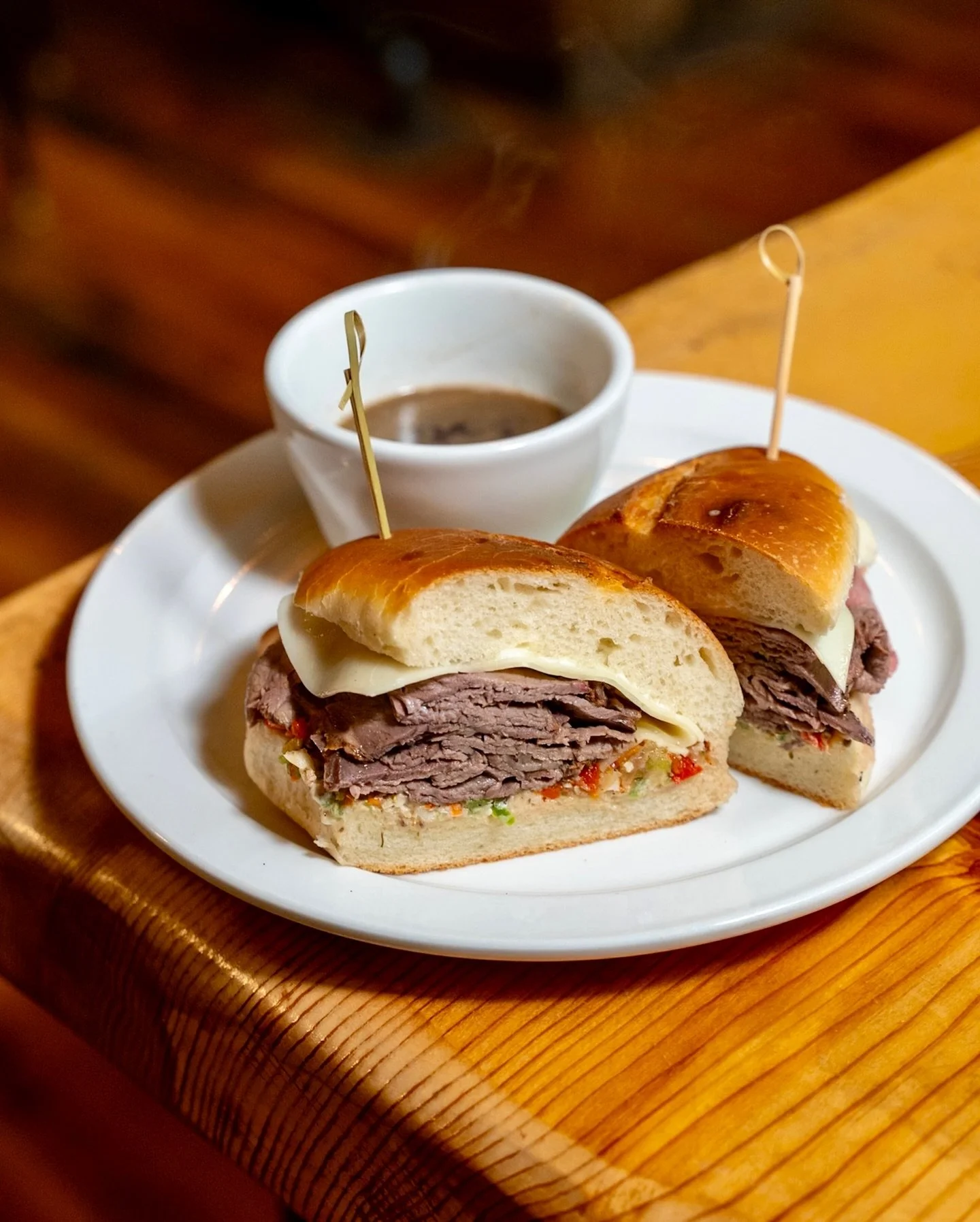 New sandwiches have hit our menu - and both are exactly what you want for lunch:

✅Italian Beef
house made roast beef, giardiniera, provolone, beef jus served on house made hoagie

✅Muffaletta
soppressata, mortadella, speck, olive salad, provolone, i