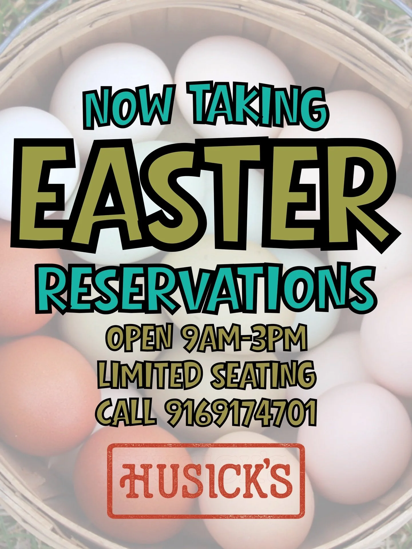 A lot of ppl have been asking - and YES, we&rsquo;re definitely going to be open on Easter Sunday. It&rsquo;ll be a busy day, so lock in a reservation now. Give us a ring at 916-917-4701 ☎️ #husicksbyforester 

#sacramentoeaster #elkgroveeaster #sacr