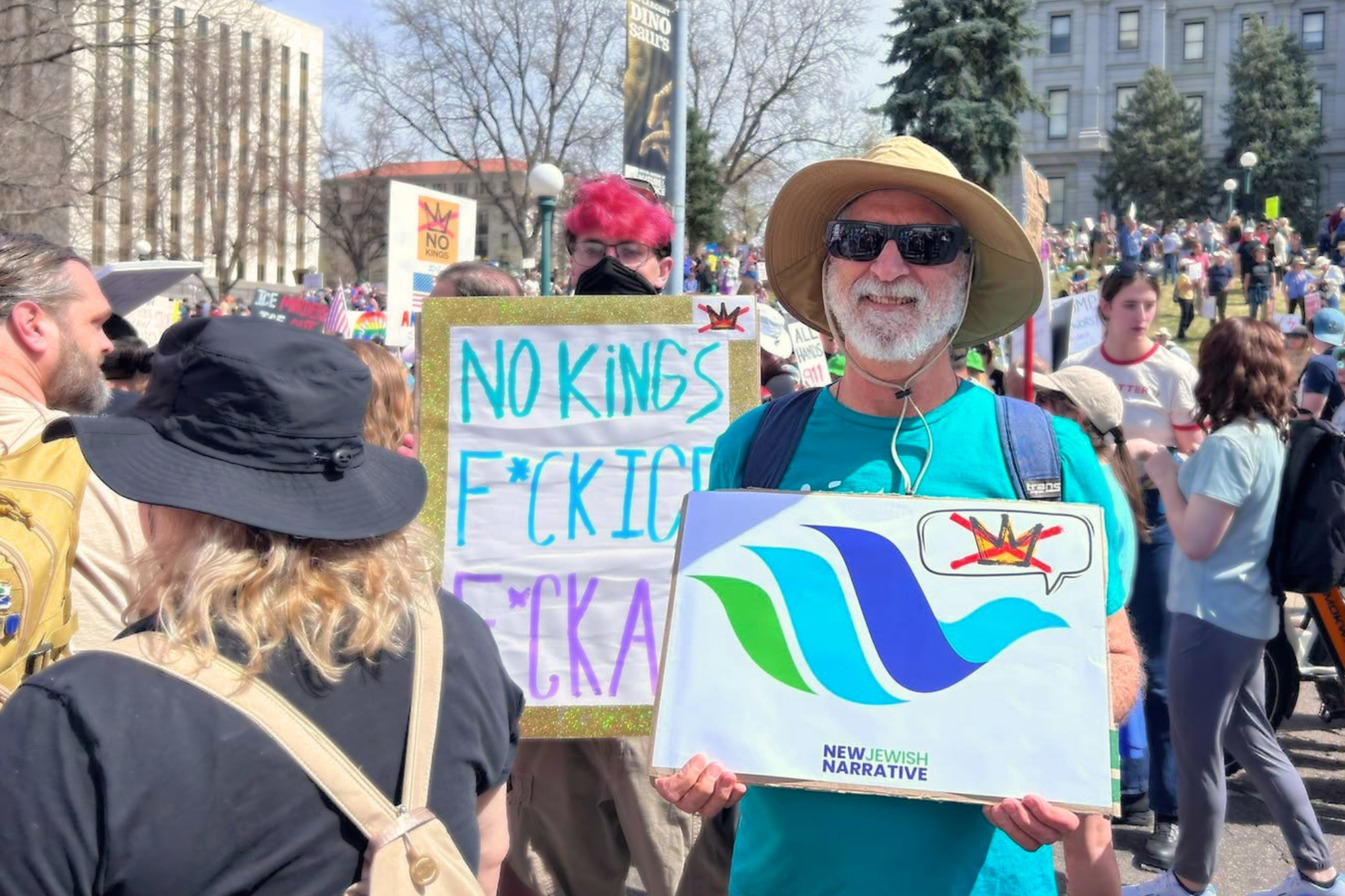  NJN board co-chair Tom Feldman at No Kings in Denver, Colorado. 