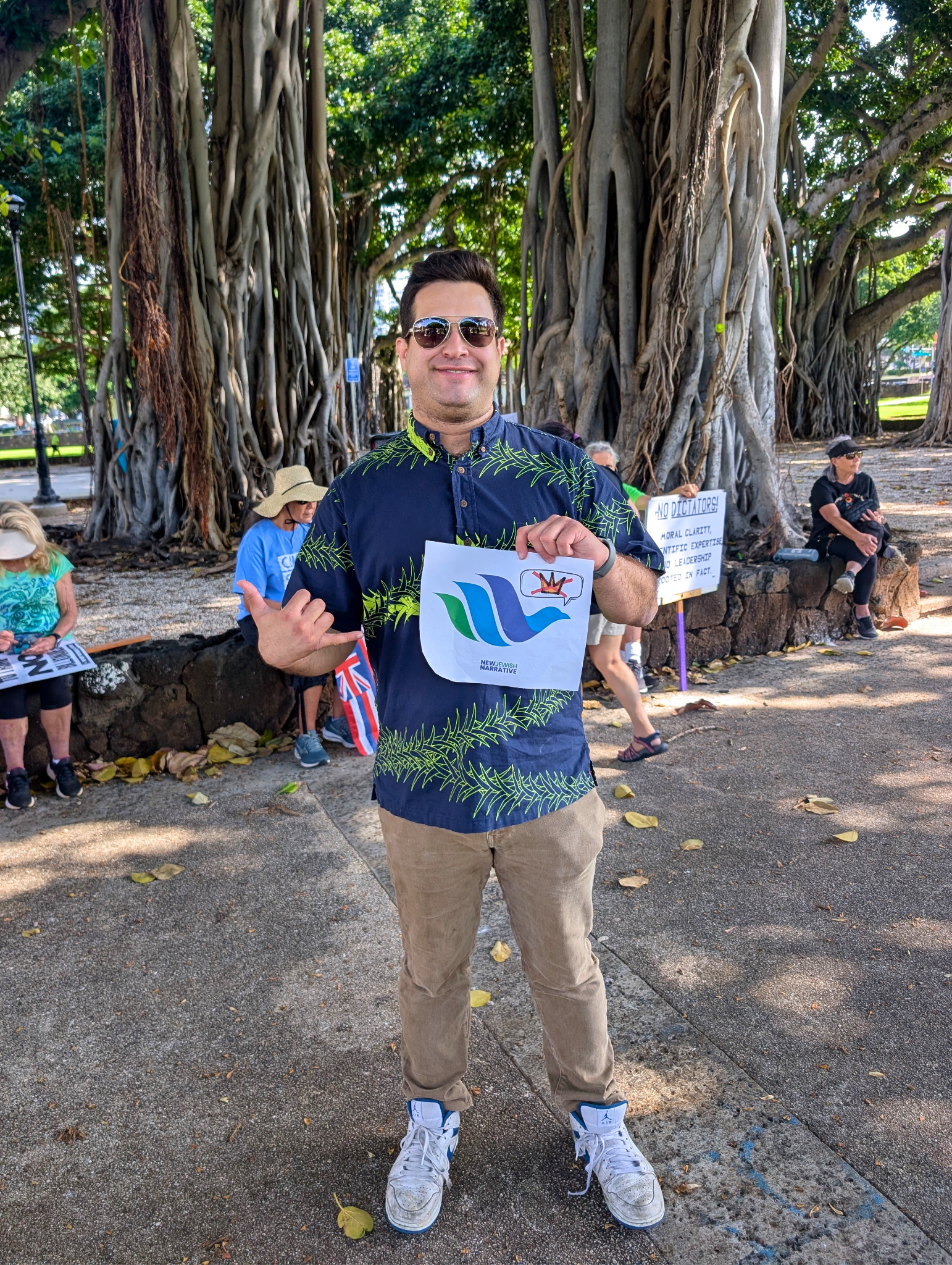  NJN board member Zach Shartiag at No Kings in Honolulu, Hawaii. 