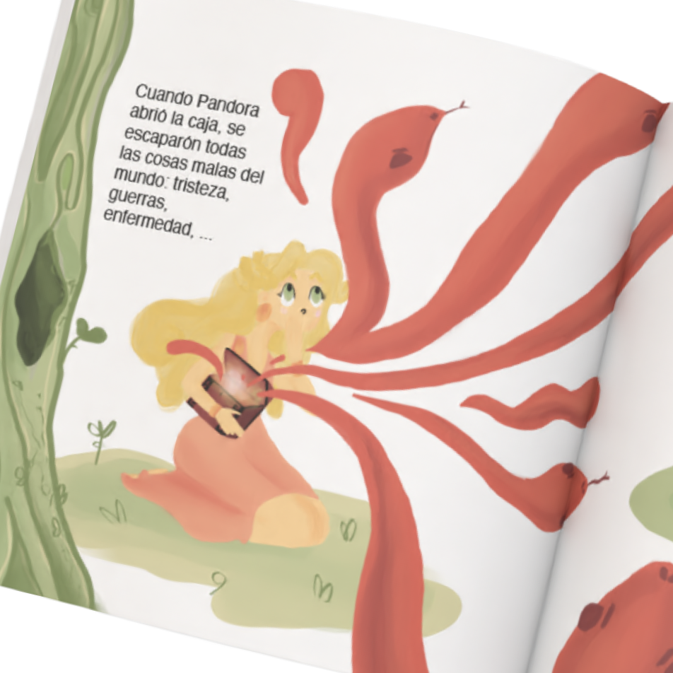 Ilustraciones editoriales. Cuento Pandora