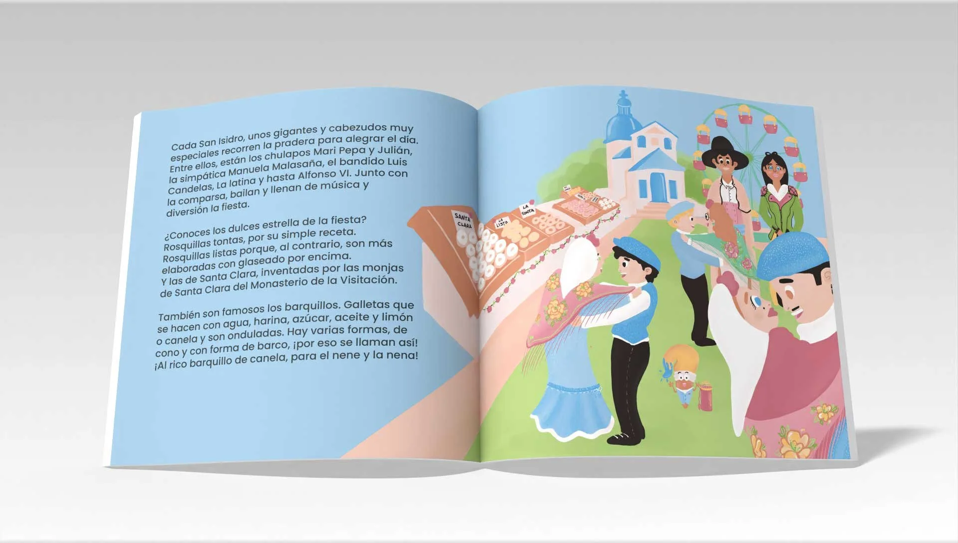 Ilustración representando las fiestas de San Isidro, en Madrid