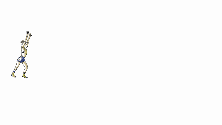 ilustración en formato giff "haciendo el pino"