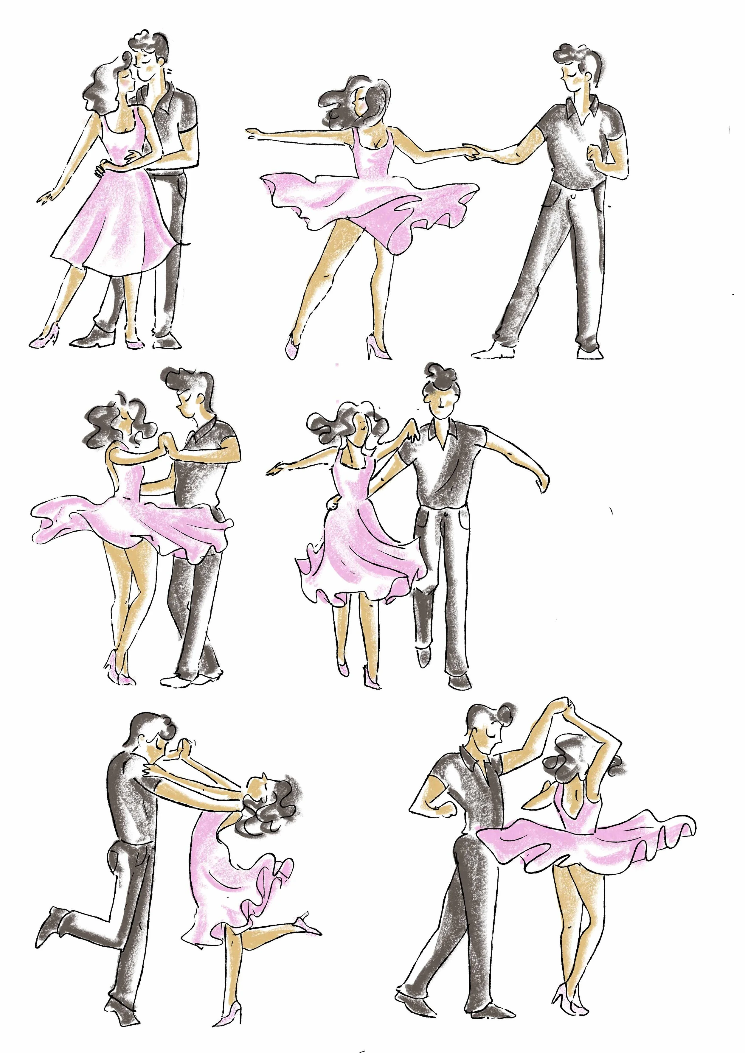 ilustración de pareja bailando