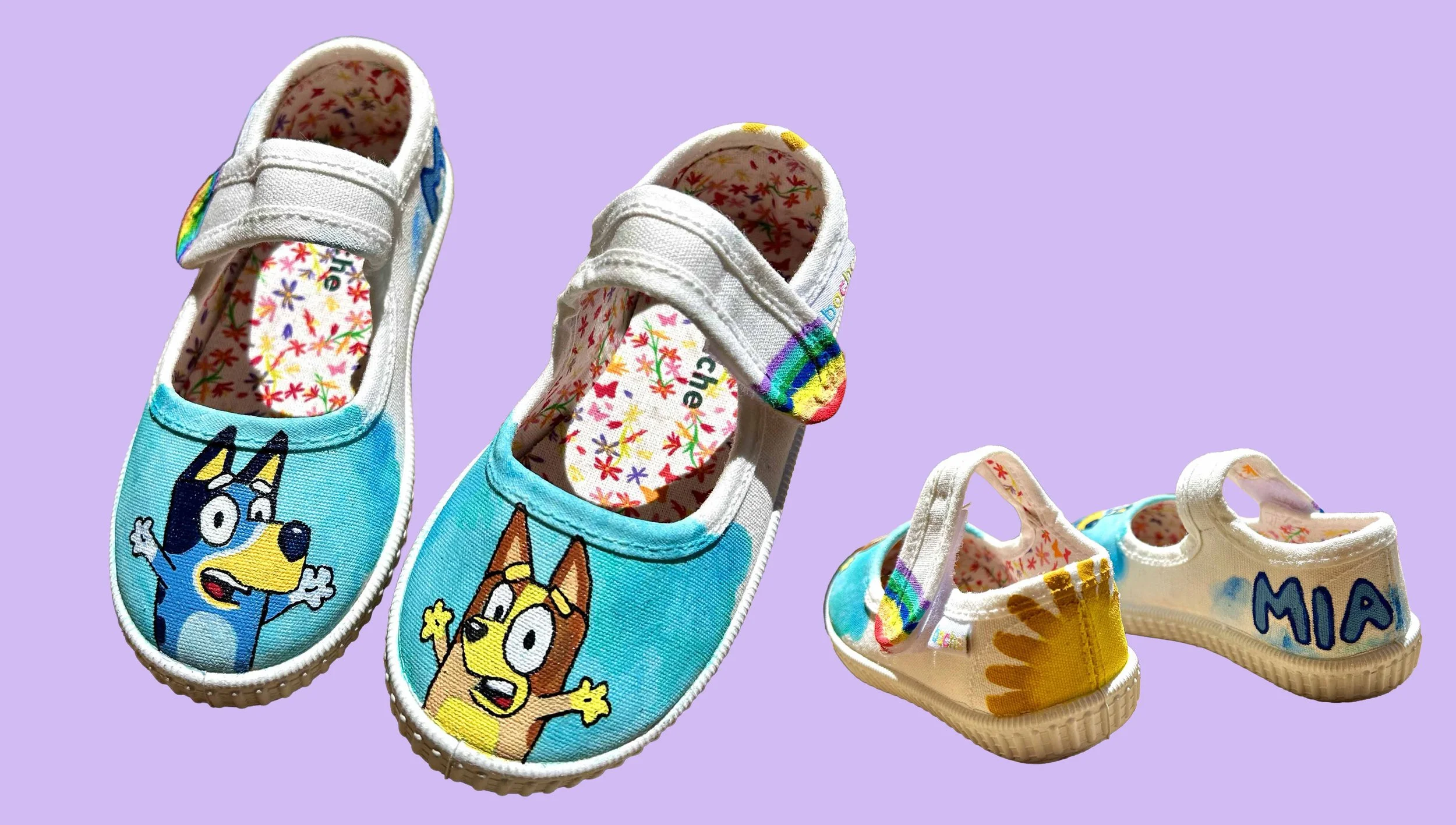 zapatillas de tela para peques: inspiradas en los dibujos animados: Bluey